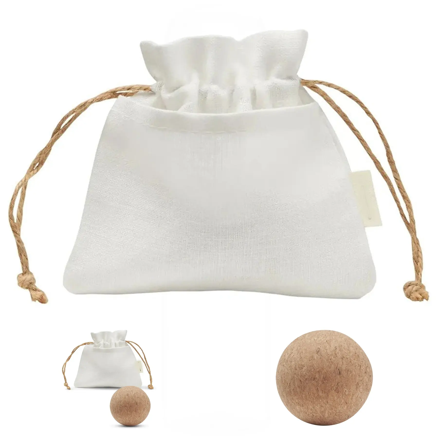 Cork Massage Ball for Deep Tissue Muscle Relief with Linen Pouch 2