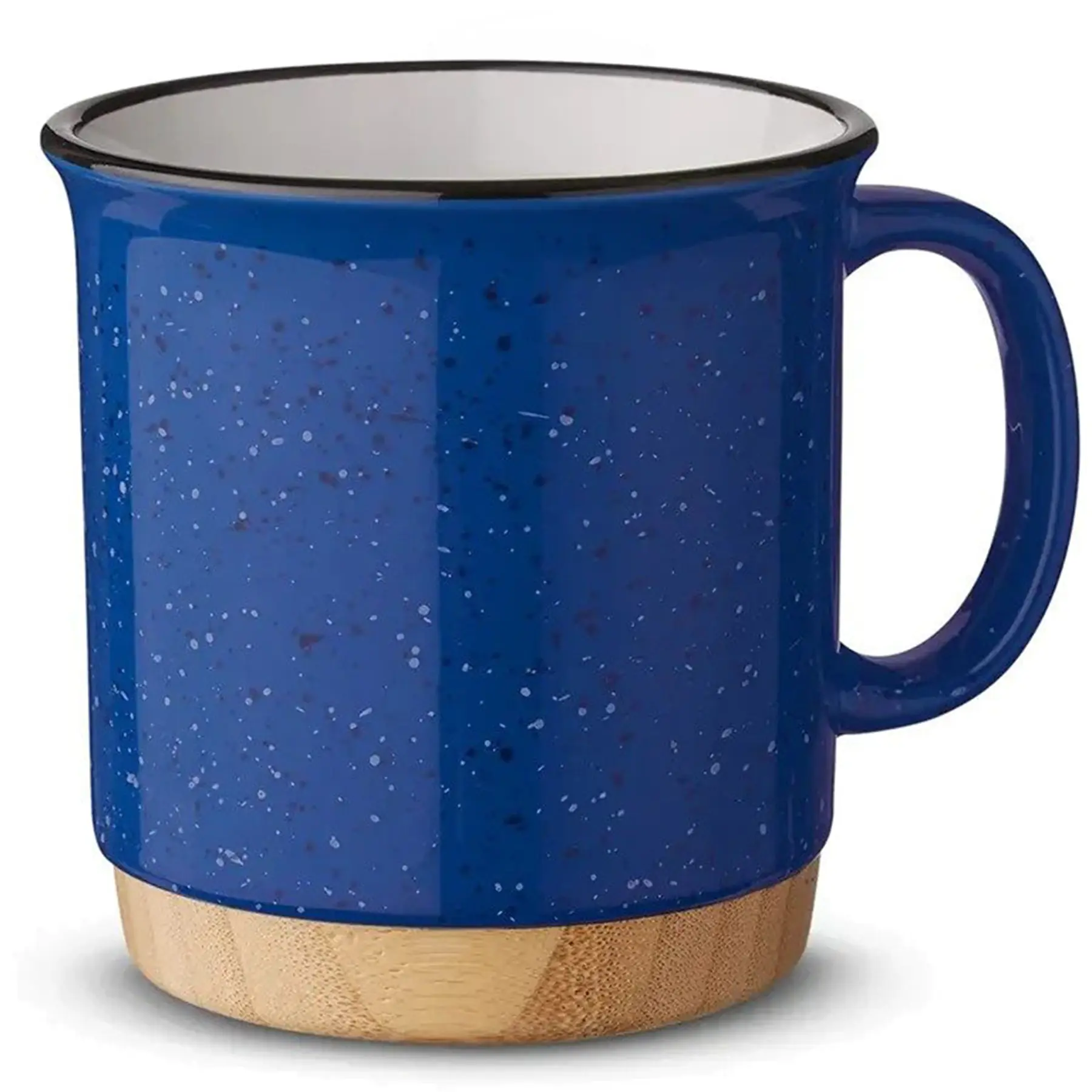 Speckled Campfire Ceramic Mug Bamboo Base