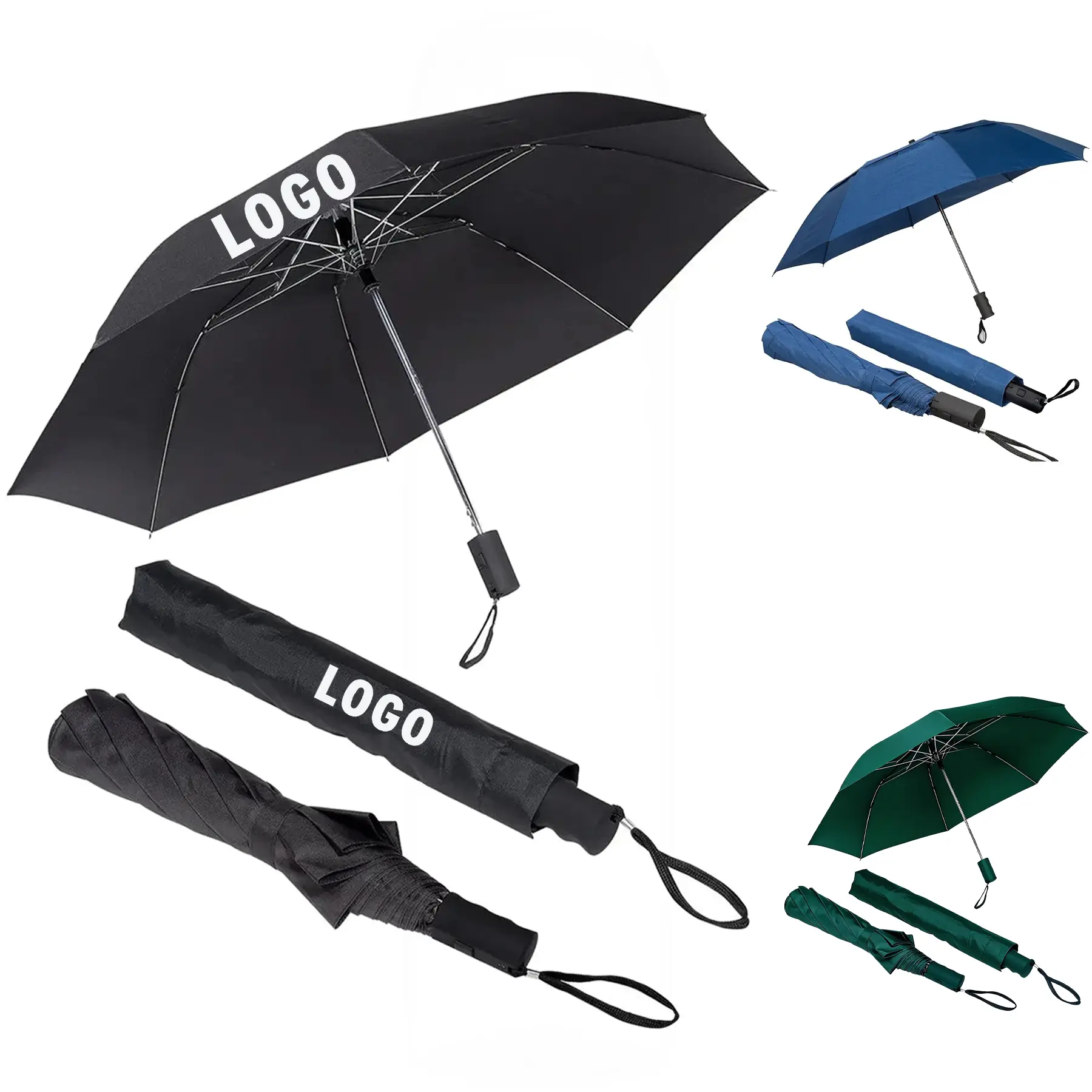 Arc Vented Auto Open Compact Windproof Folding Umbrella 2
