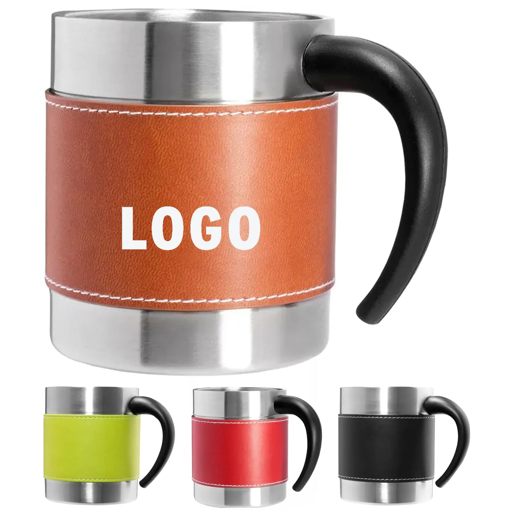 Double Wall Insulated Stainless Steel Coffee Cup with Removable Sleeve 2