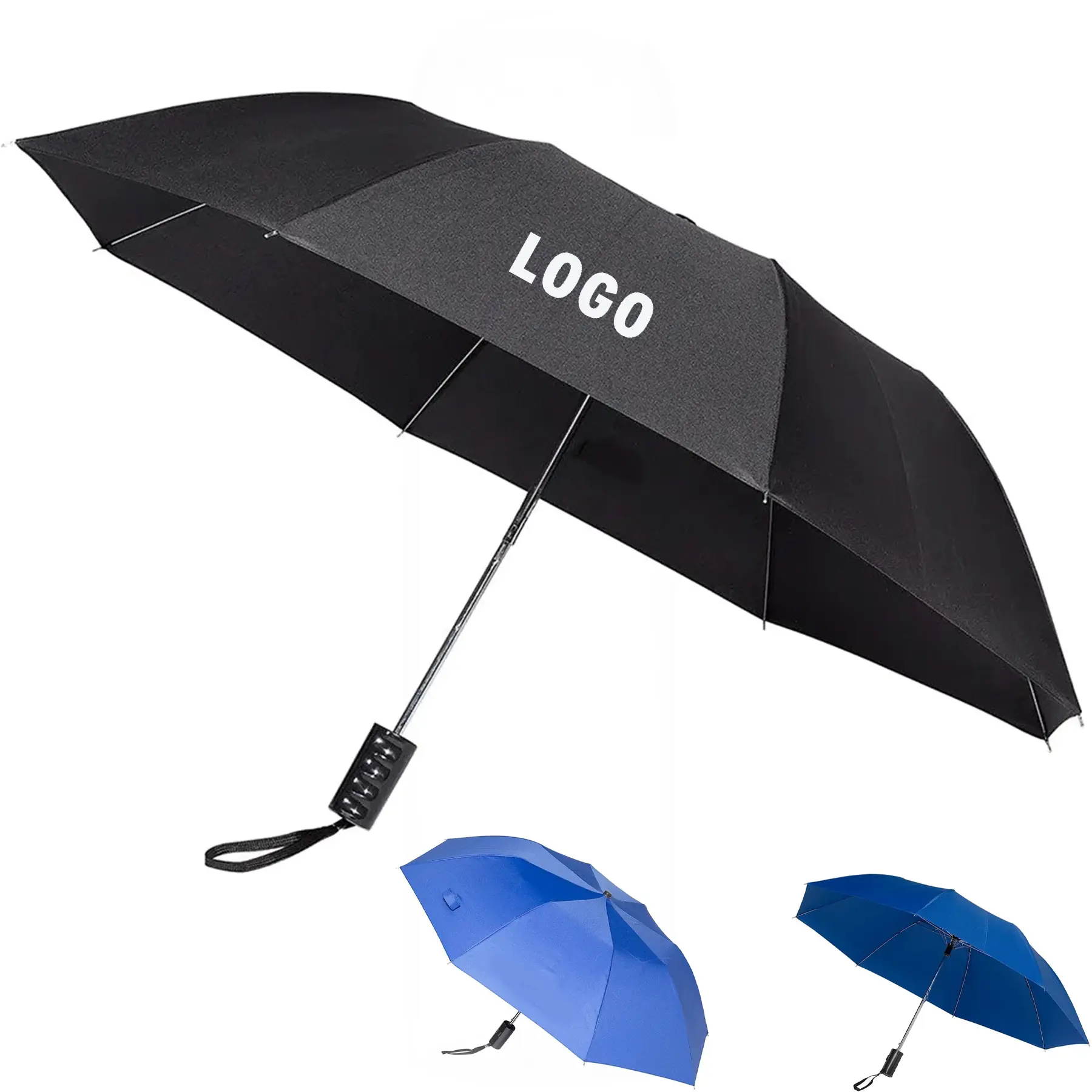 Compact Auto Open Folding Umbrella Wide Canopy 2