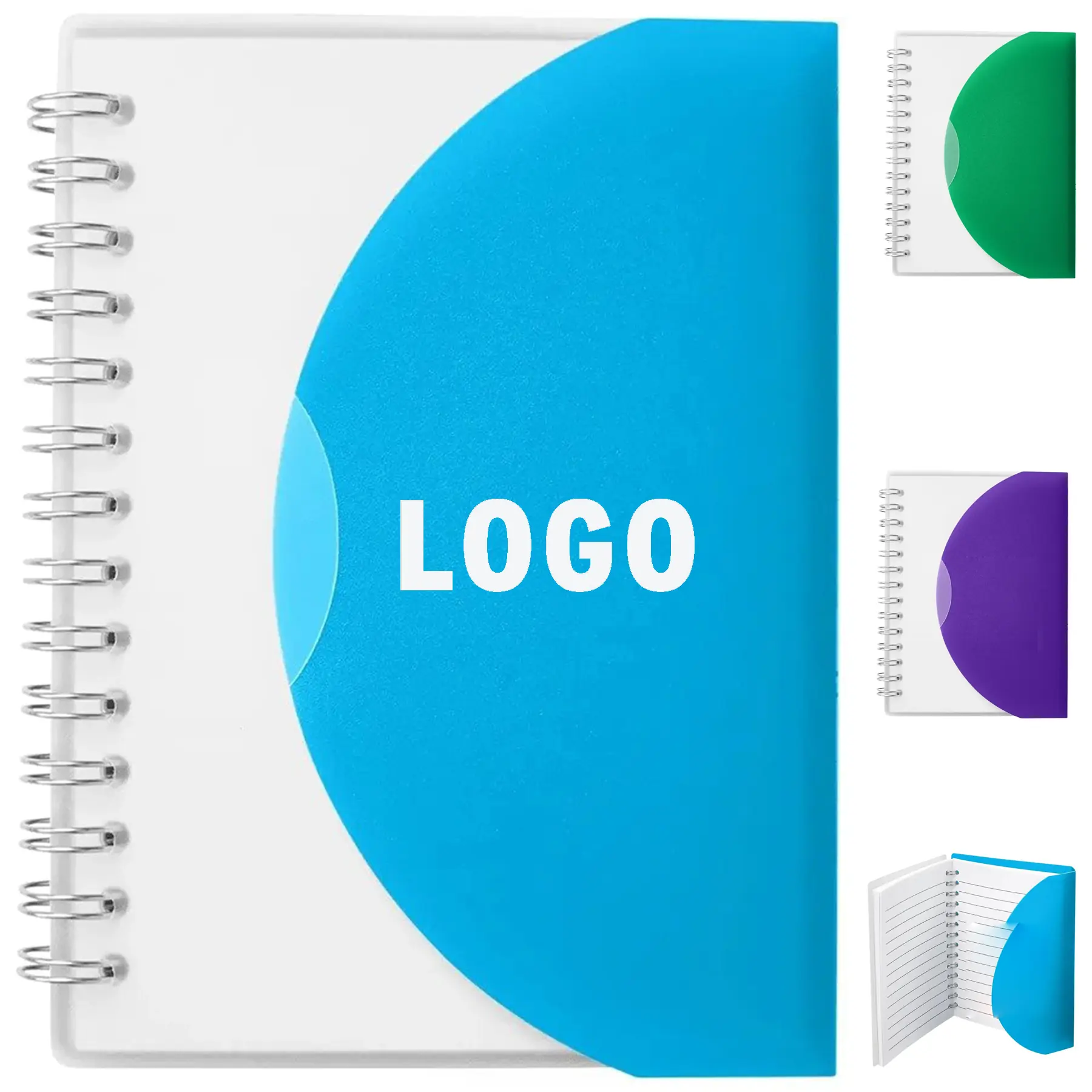 Flexible Polypropylene Spiral Notebook Fold Over Cover Lined Pages 2