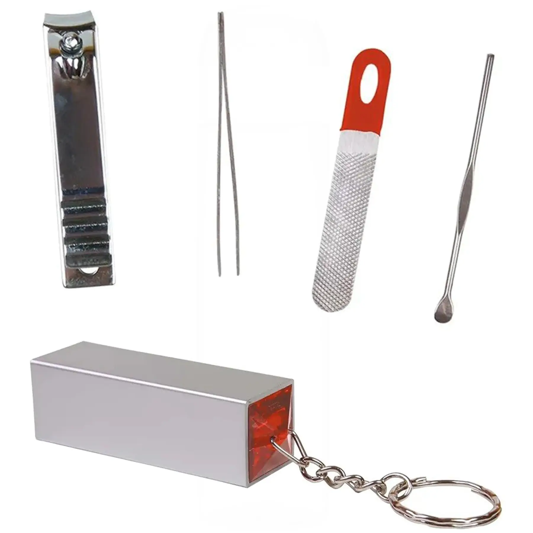 Magnetic Travel Manicure Kit Clipper File Pusher Tweezers