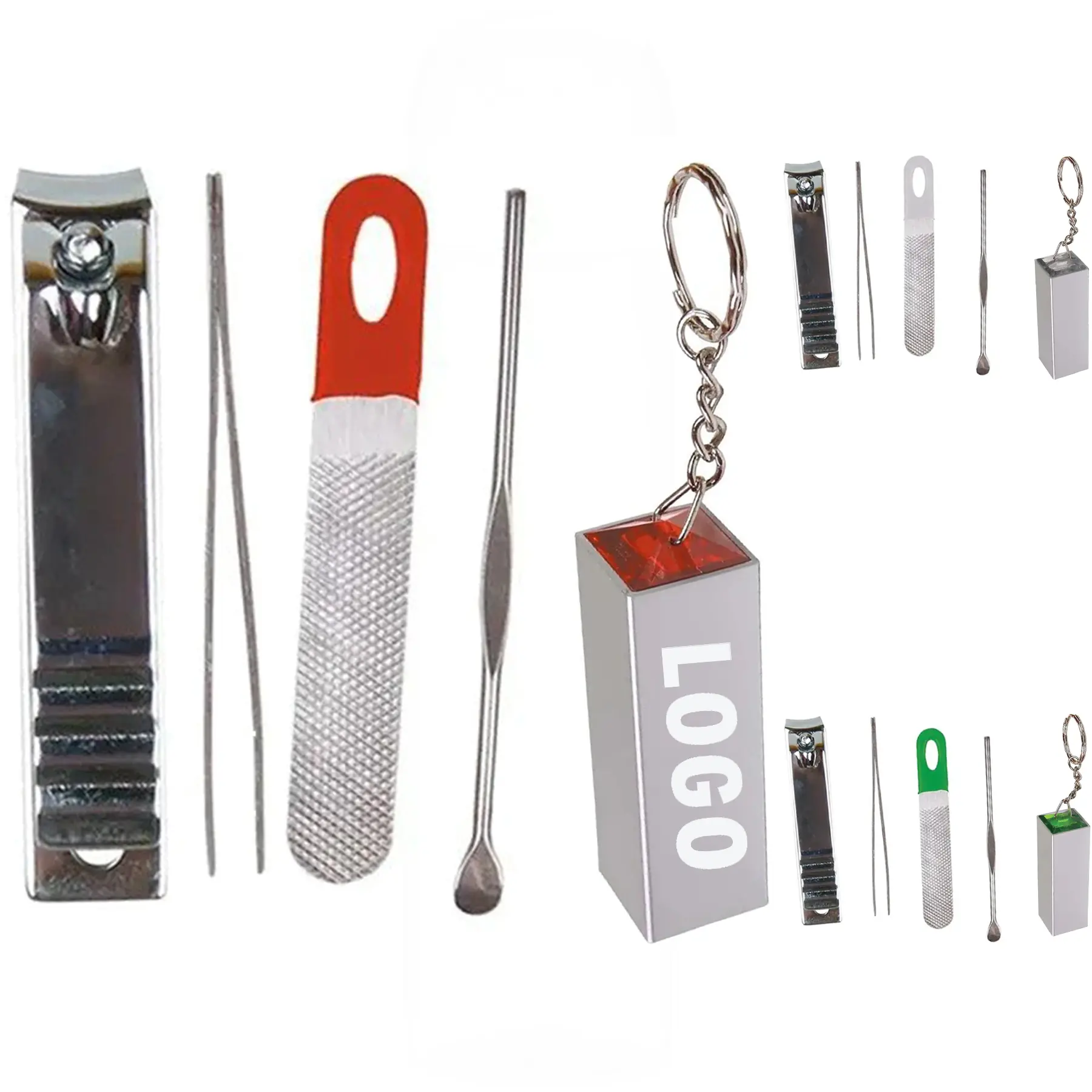 Magnetic Travel Manicure Kit Clipper File Pusher Tweezers 2