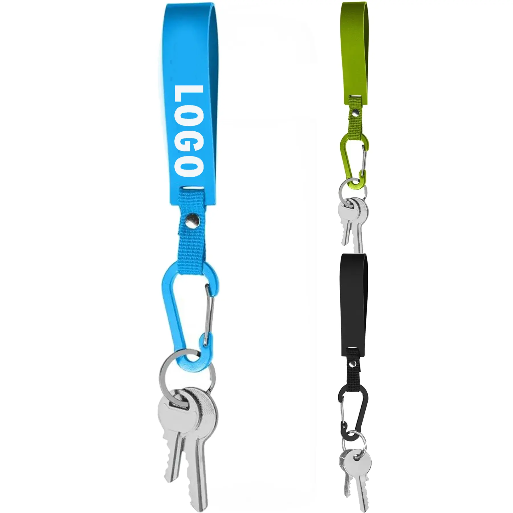 Colorful Finger Loop PU Keychain Carabiner 2