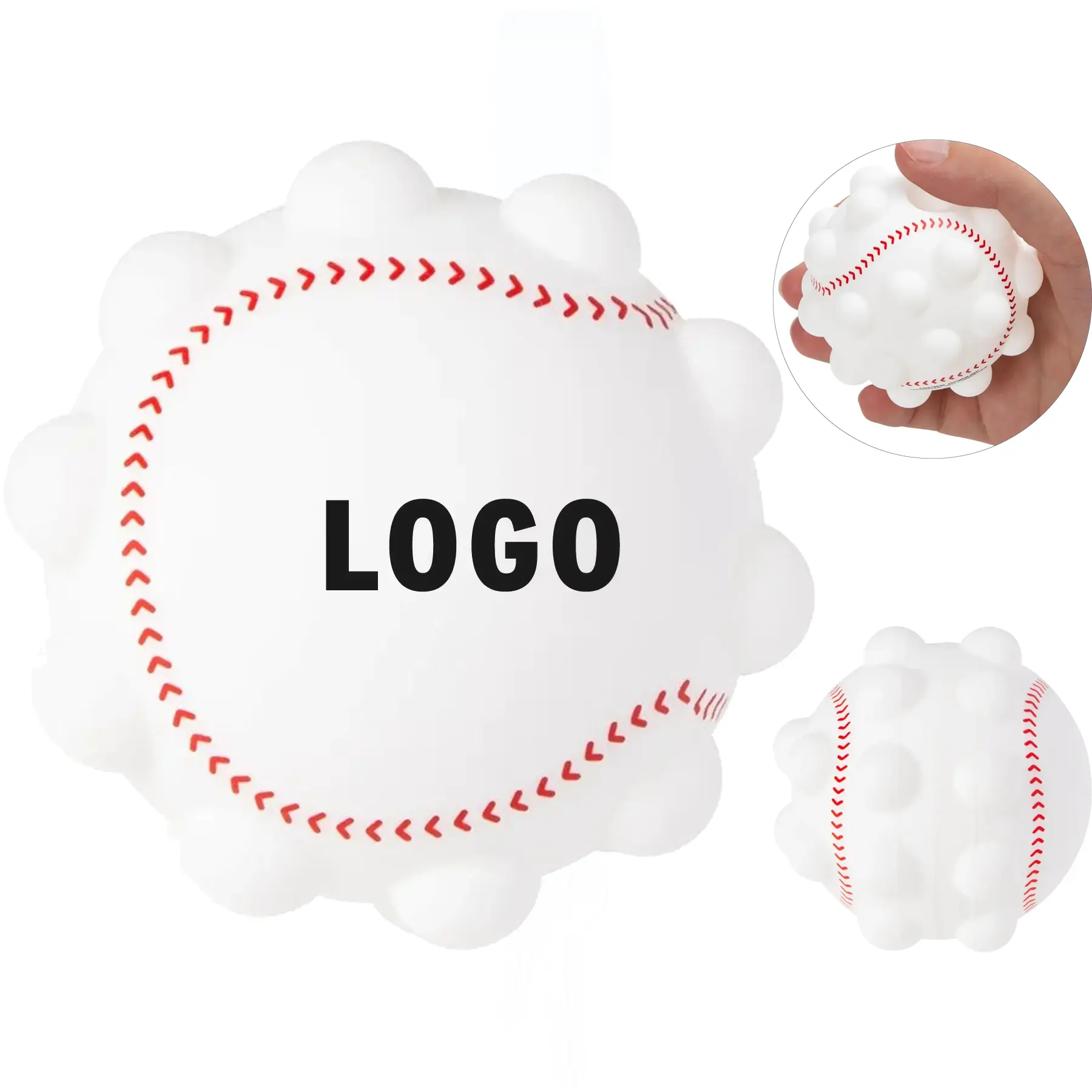 Sport Ball Push Pop Fidget Toy - Baseball Silicone Sensory Popper 2