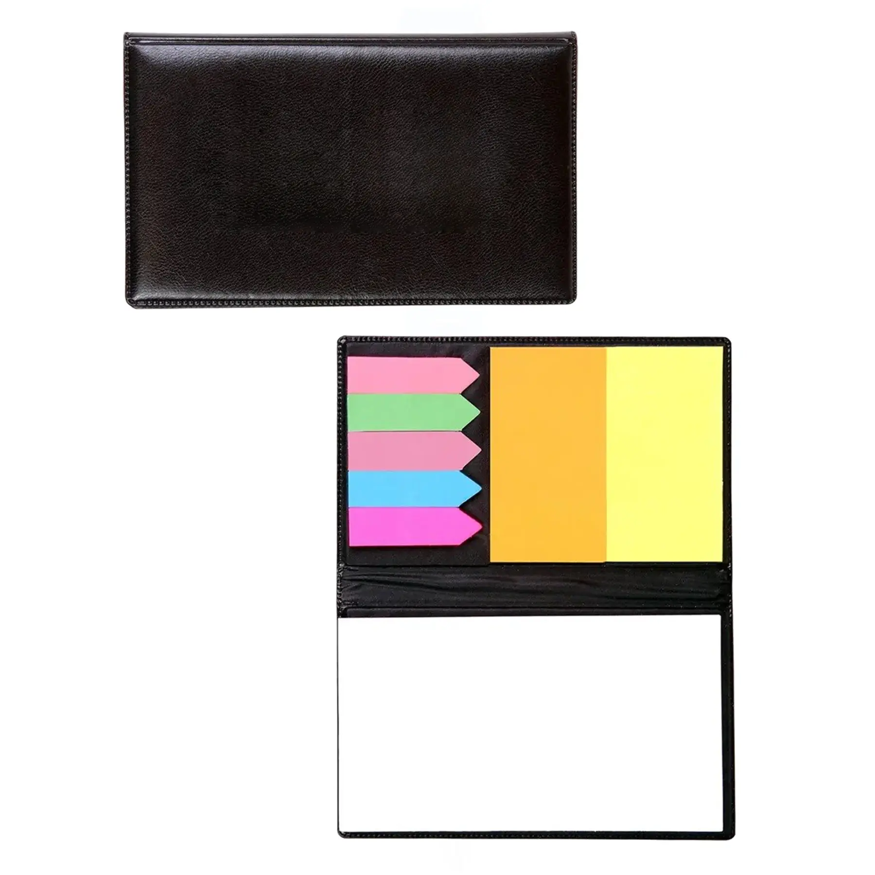 Versatile Desktop Note & Flag Organizer with Multi-Color Sticky Pads