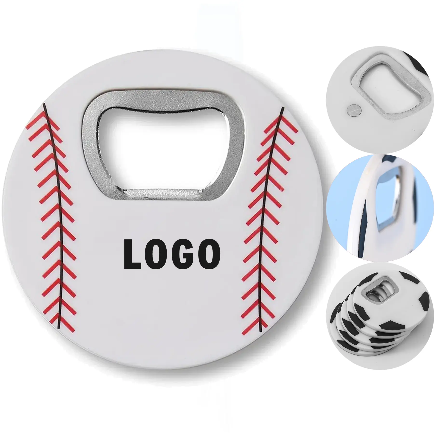 Baseball Shaped Bottle Opener Heavy Duty Magnet 2