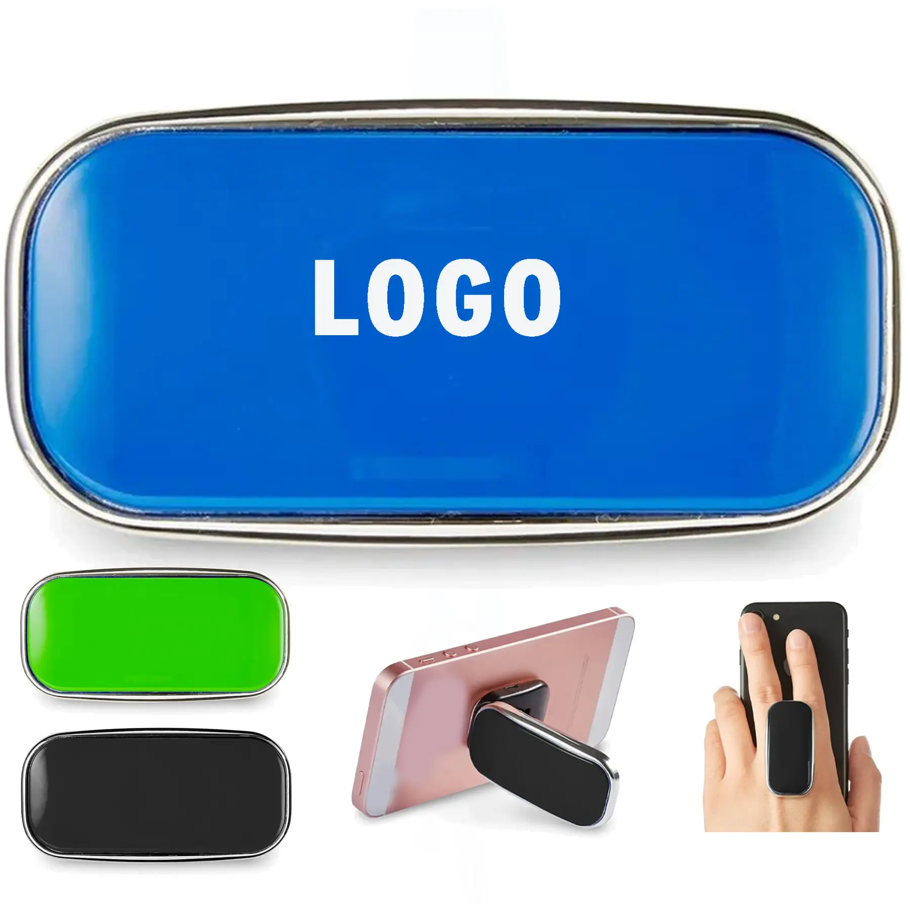 Universal Phone Finger Loop Kickstand - Strong Adhesive Grip Holder 2