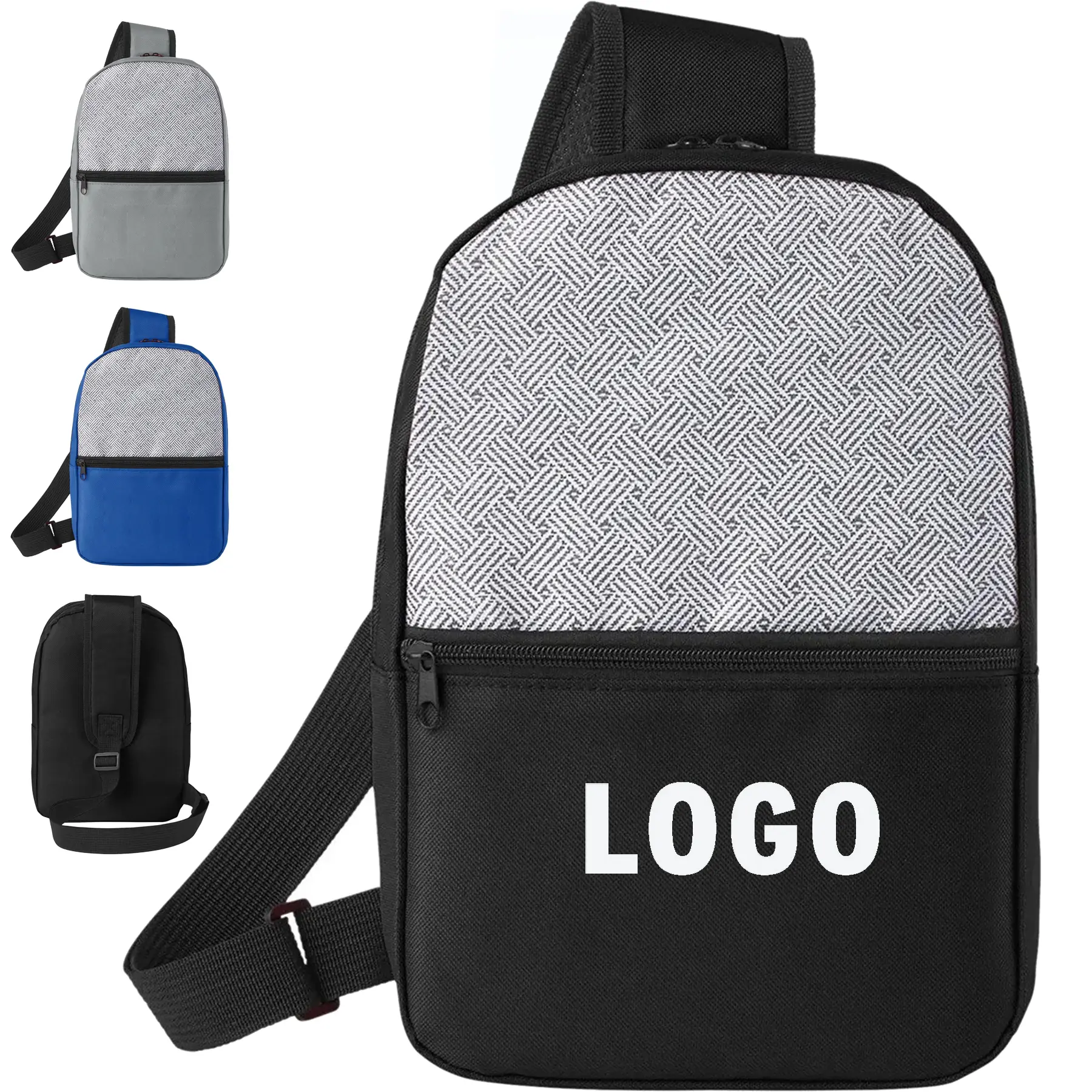 Recycled Polyester Patchwork Sling Bag 2