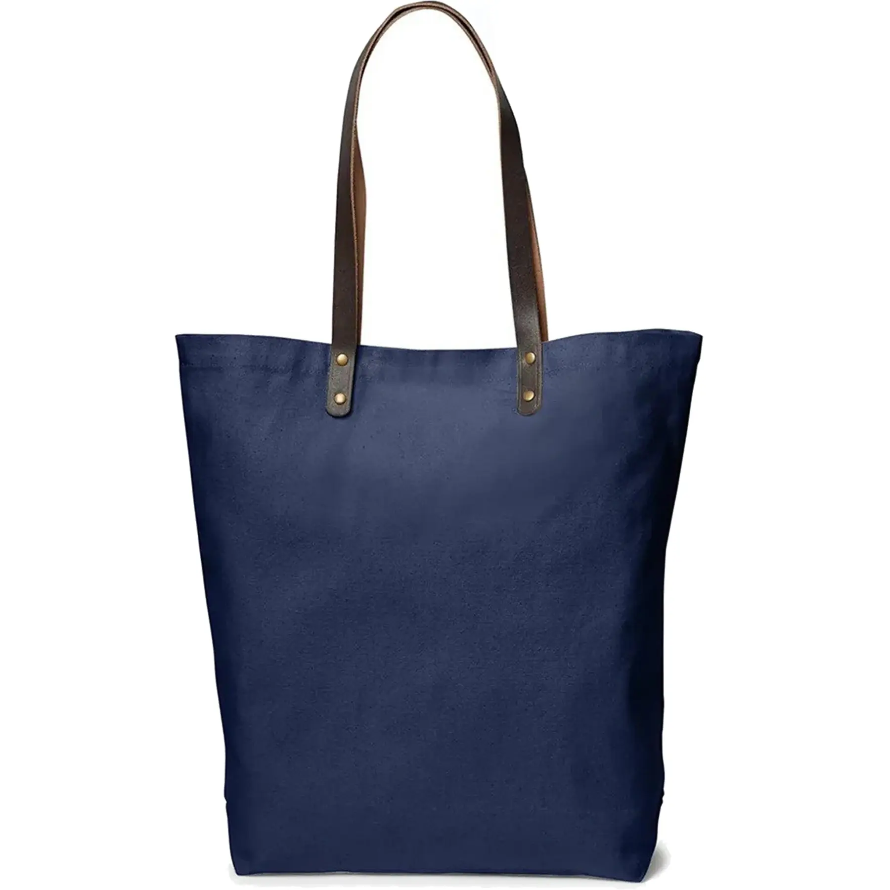 Cotton Canvas Tote Bag Leather Handles Urban Style