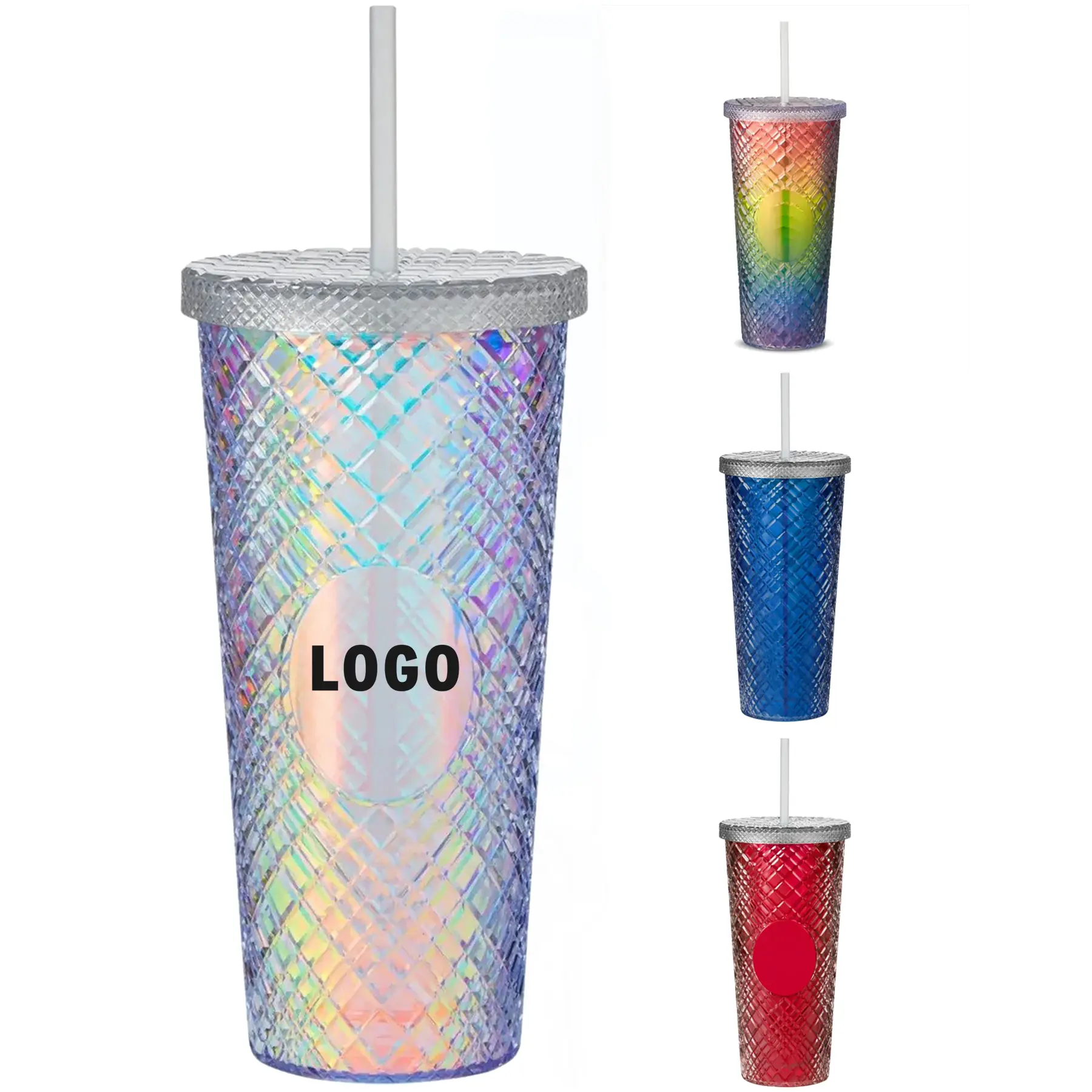 Glitter Straw Tumbler 22 oz Double Wall 2