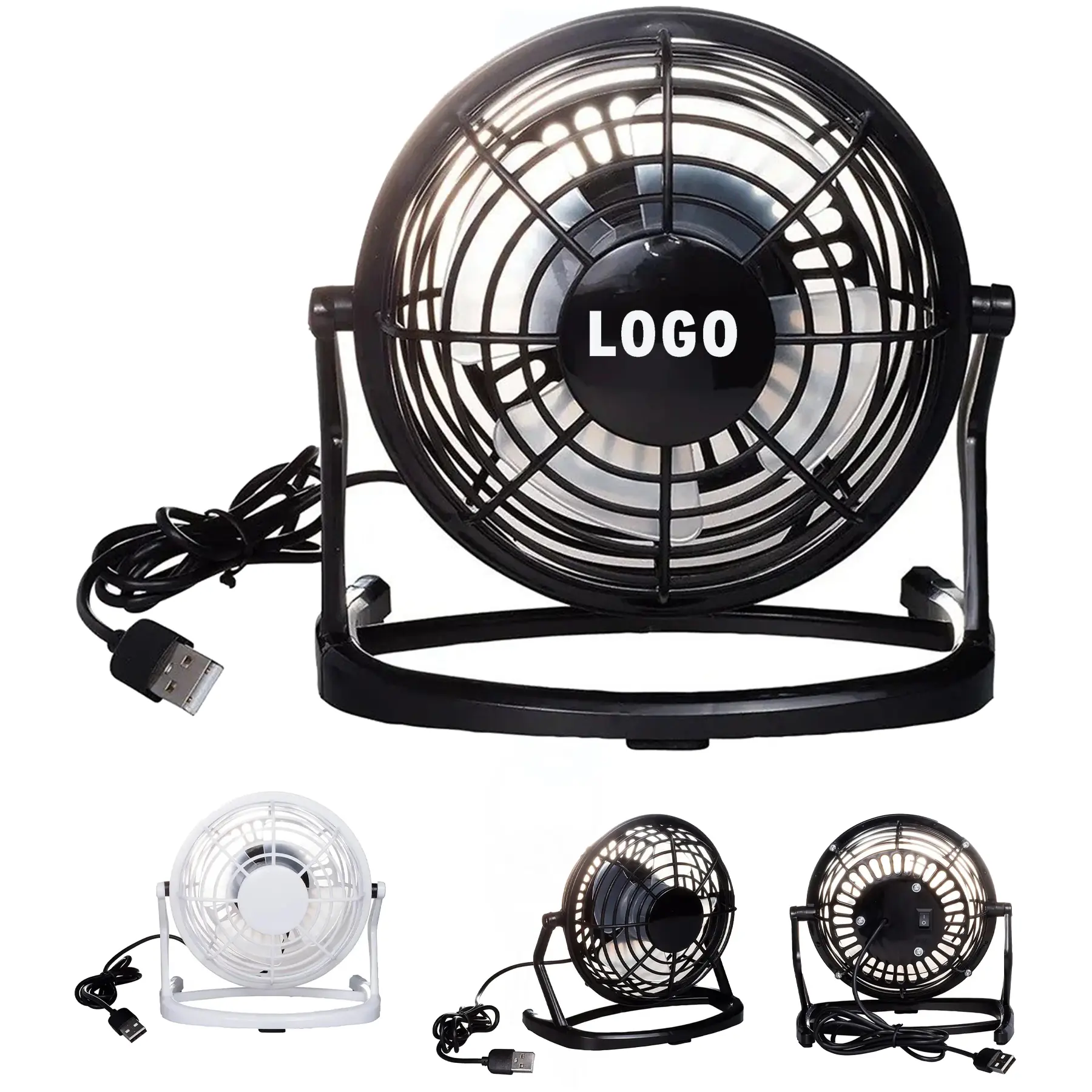 Silent Personal USB Desk Fan Quiet Adjustable Head 2