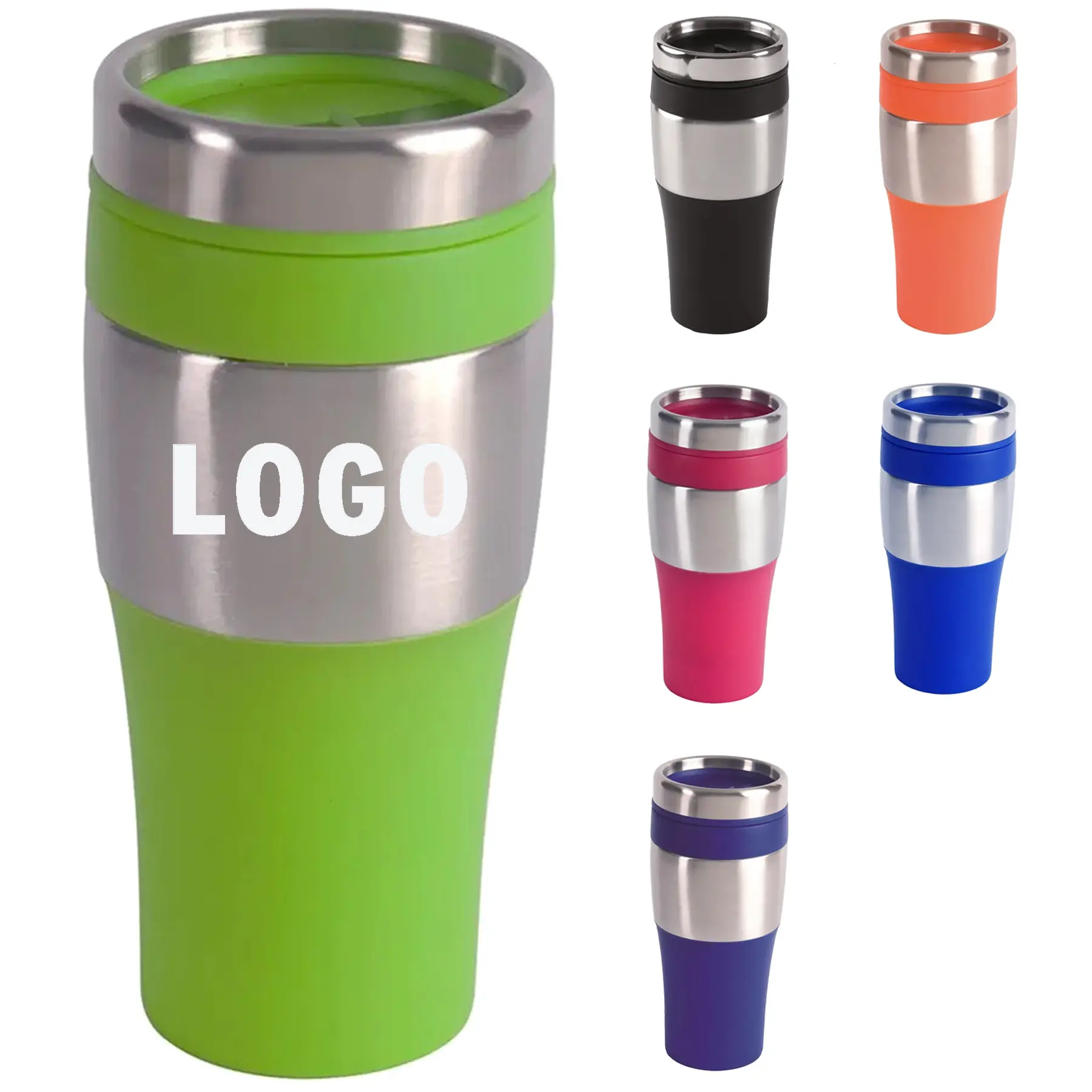 16 oz Stainless Steel Insulated Tumbler Slide Lid 2