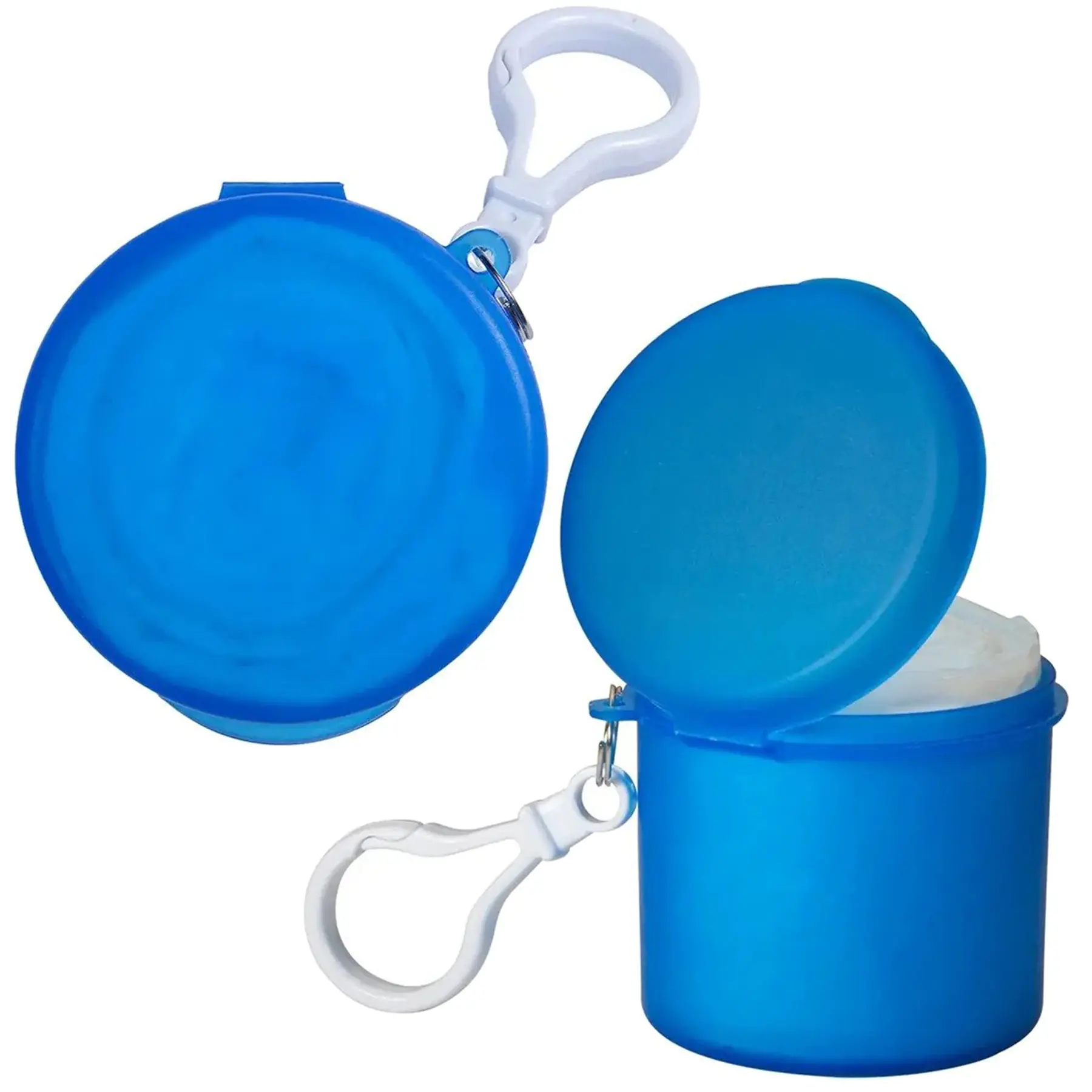 Disposable Clear Plastic Hooded Rain Poncho Carabiner Storage Case