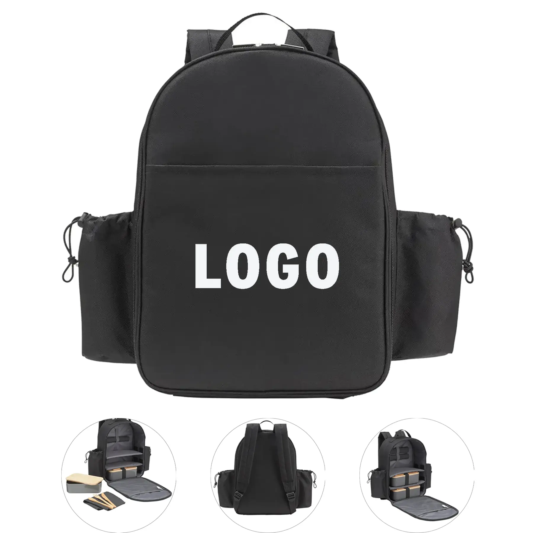 Sustainable Outdoor Picnic Backpack with Bamboo Bento Kit 2