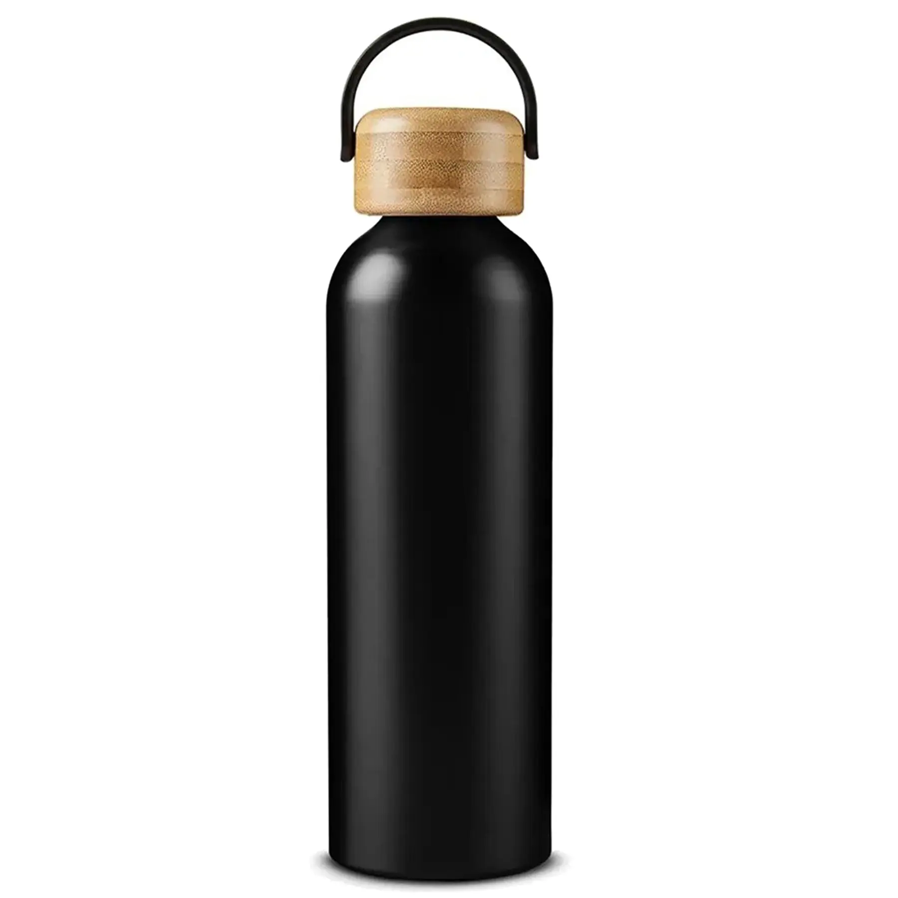 24 oz Bamboo Lid Aluminum Water Bottle Matte Finish