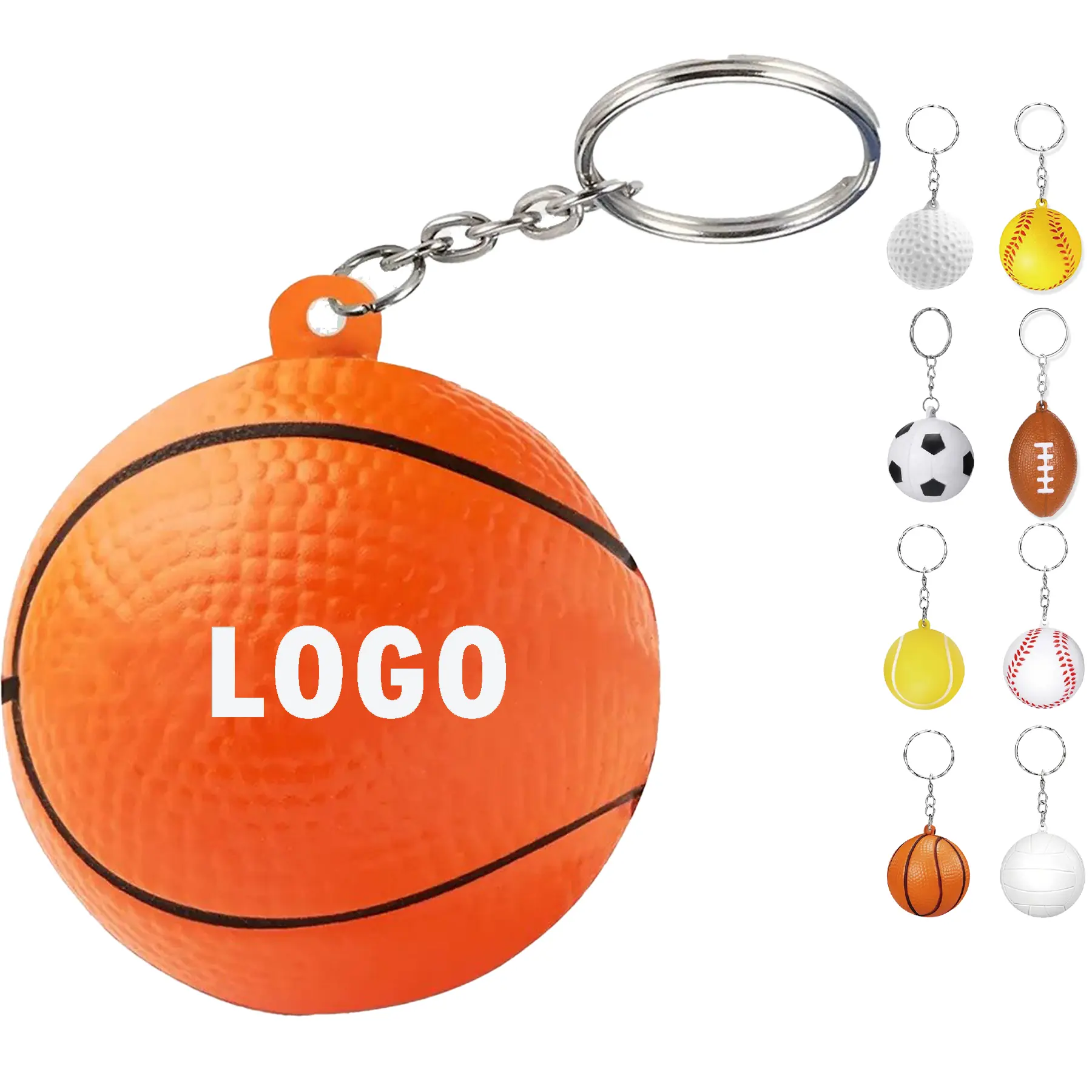 Basketball Stress Ball Keychain Custom Design 2