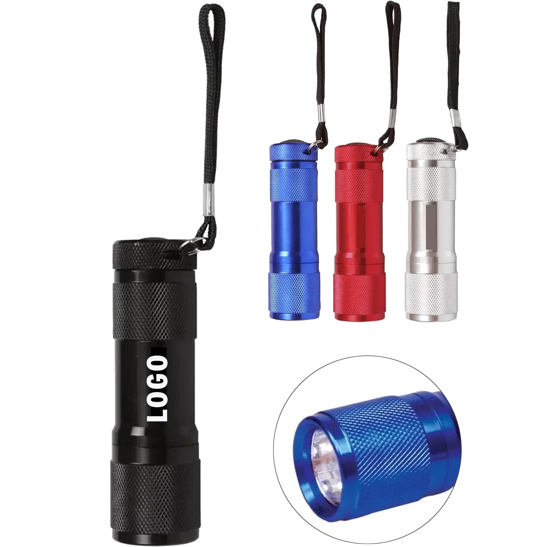 Compact 9 LED Aluminum Flashlight 2