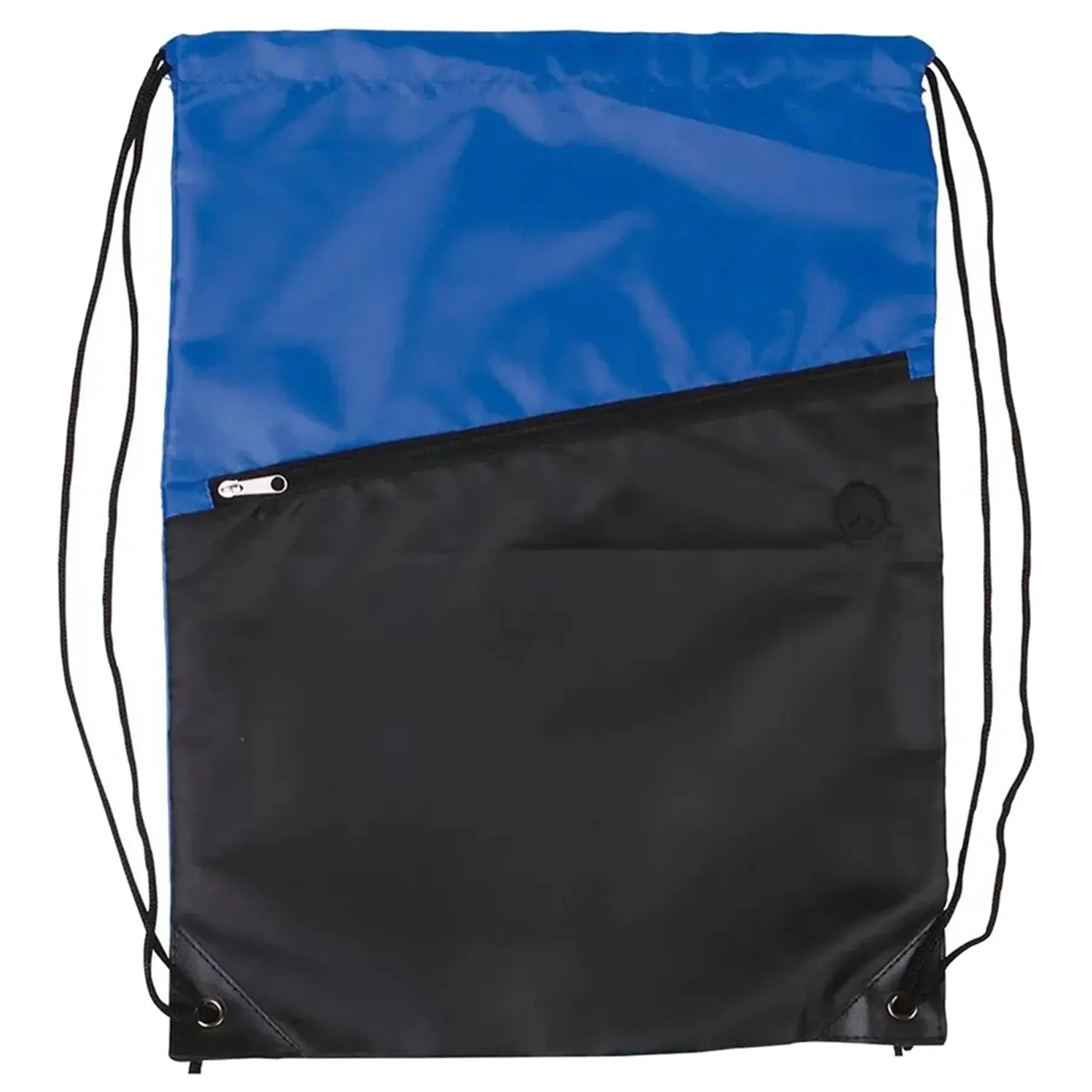 Colorblock Cinch Backpack with Front Zipper Pocket