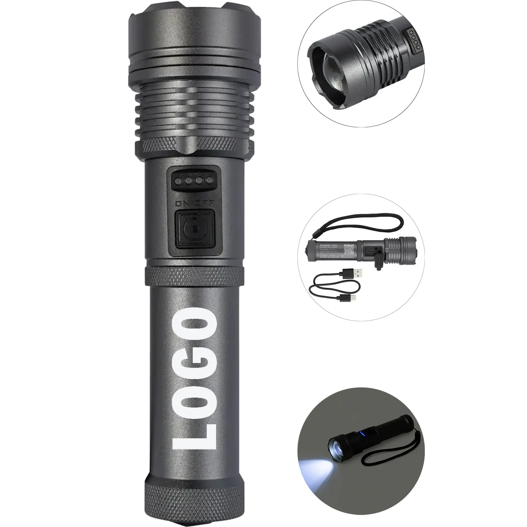 Sustainable Rechargeable Flashlight Recycled Aluminum 2