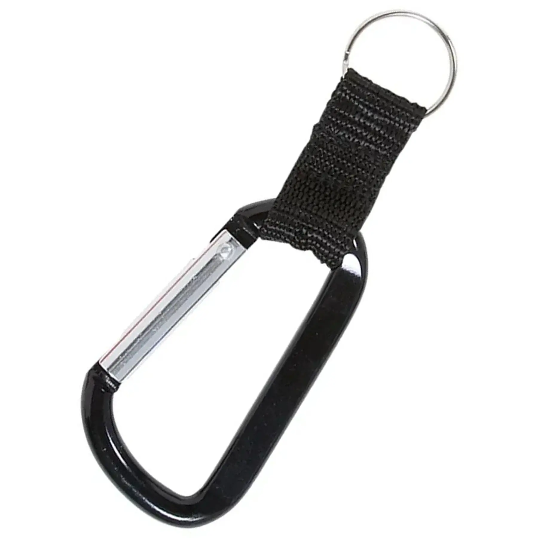 Personalized Aluminum Carabiner Keychain Nylon Strap Split Ring