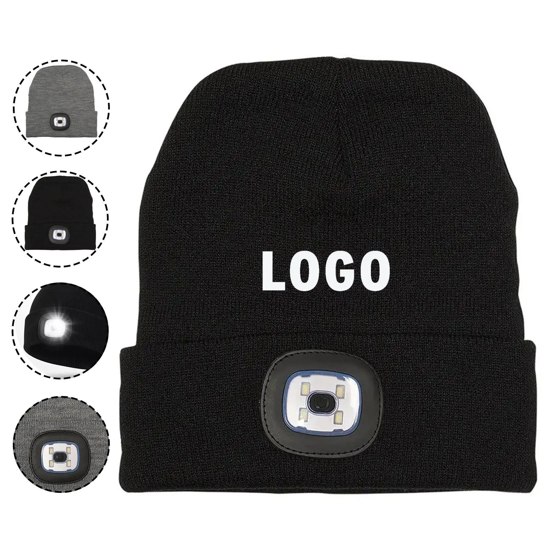 LED Lighted Beanie Cap 3 Stage Brightness 2
