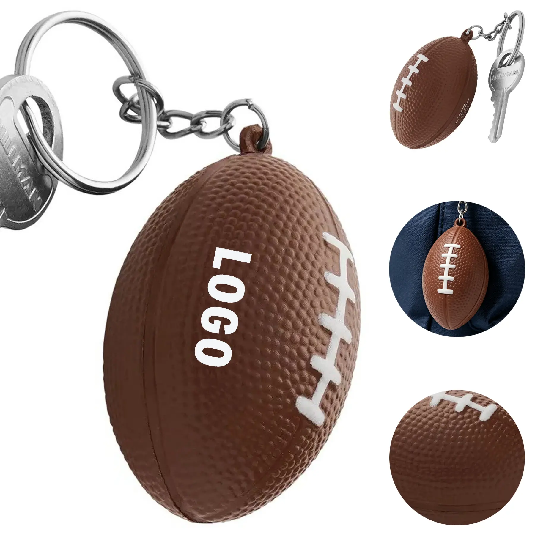Sporty Football Stress Reliever Keychain 2