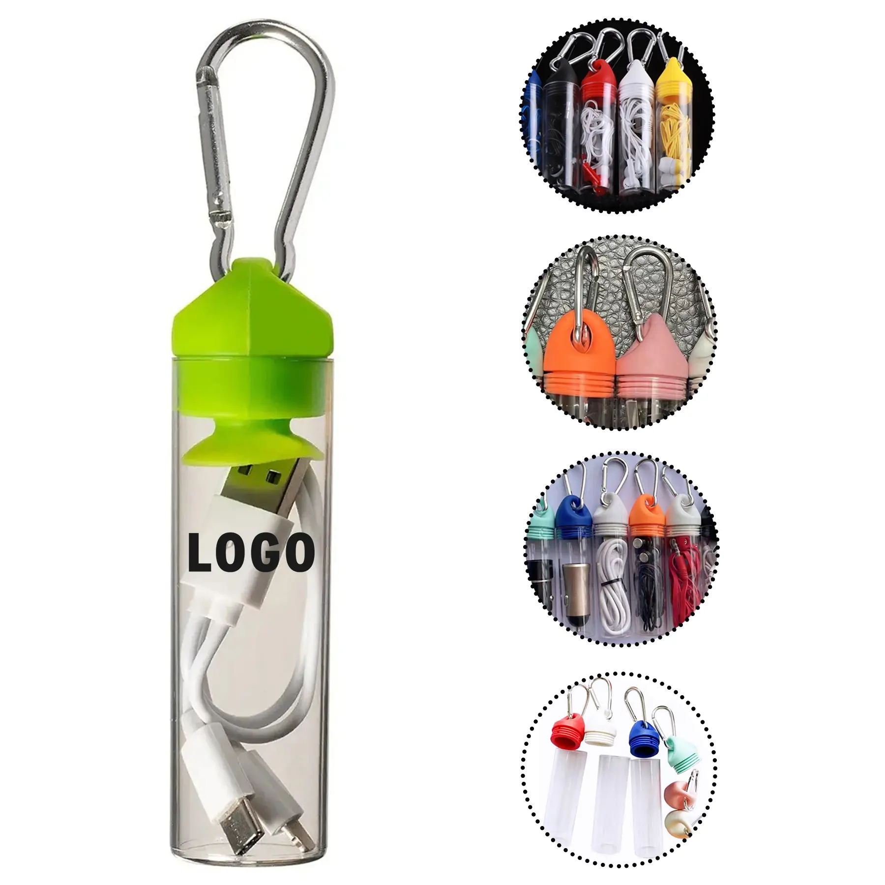 Portable Carabiner Tube Triple Charging Cable Set 2