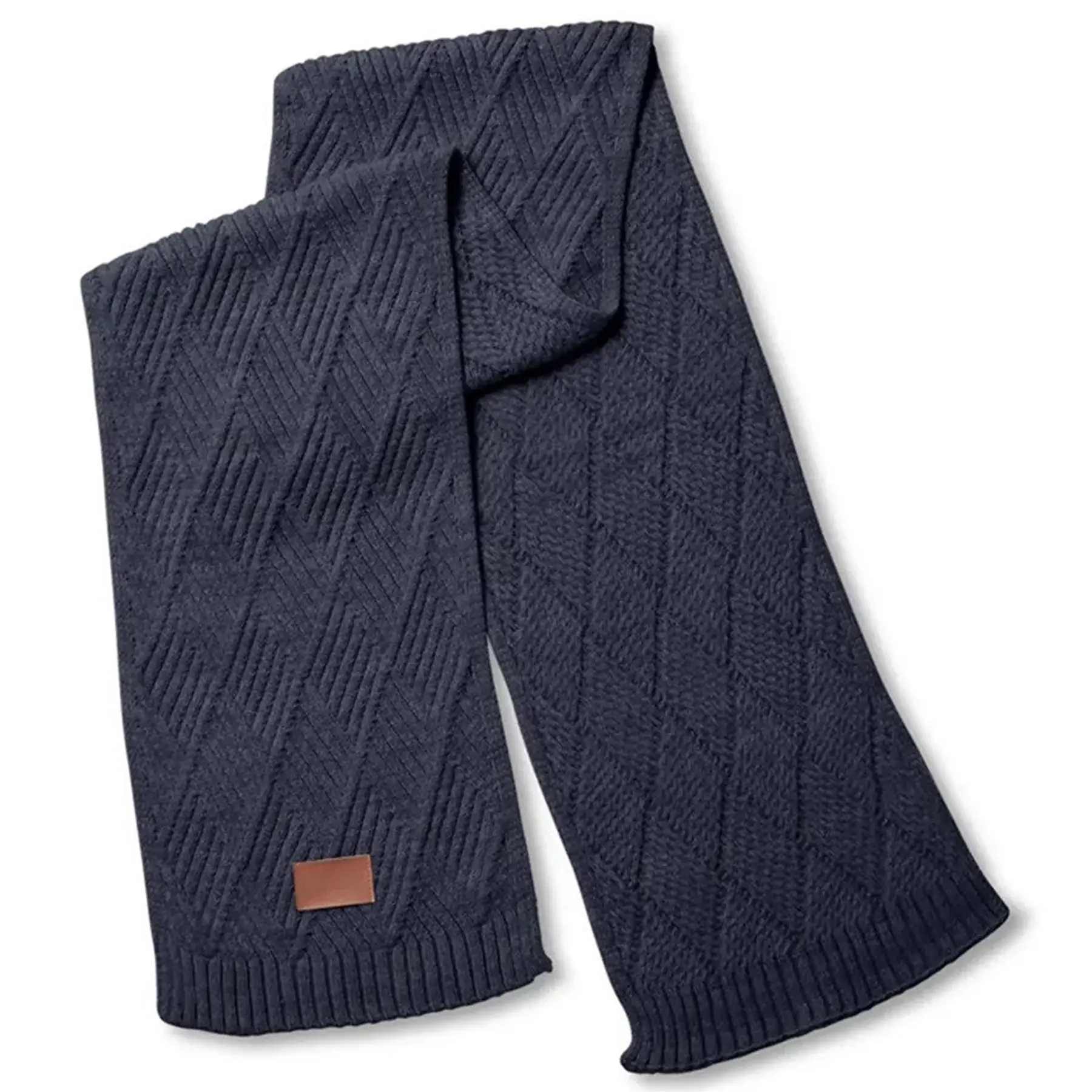 Heathered Trellis Knit Scarf Rayon Polyester Nylon Blend