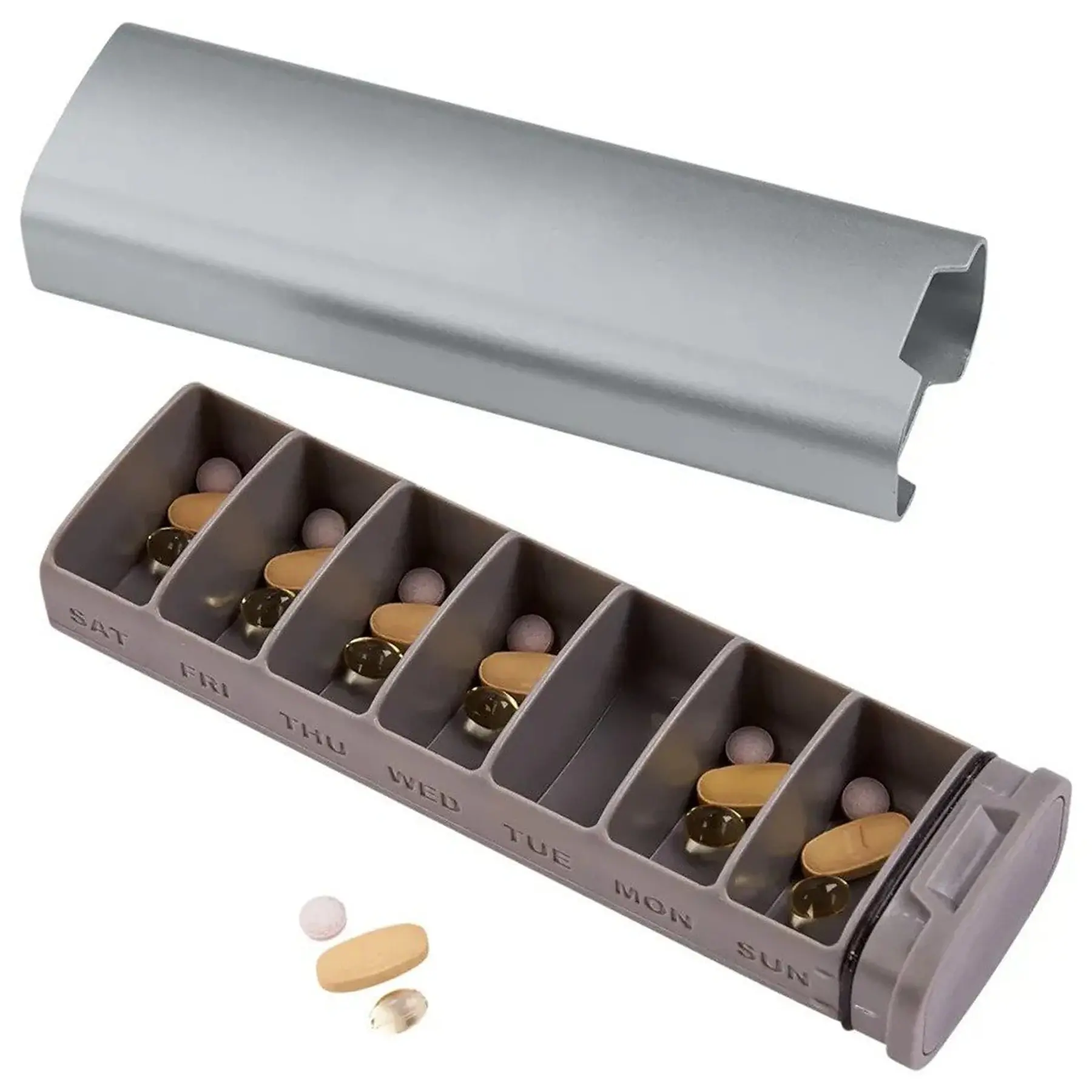 Weekly Sliding Pill Travel Organizer Case