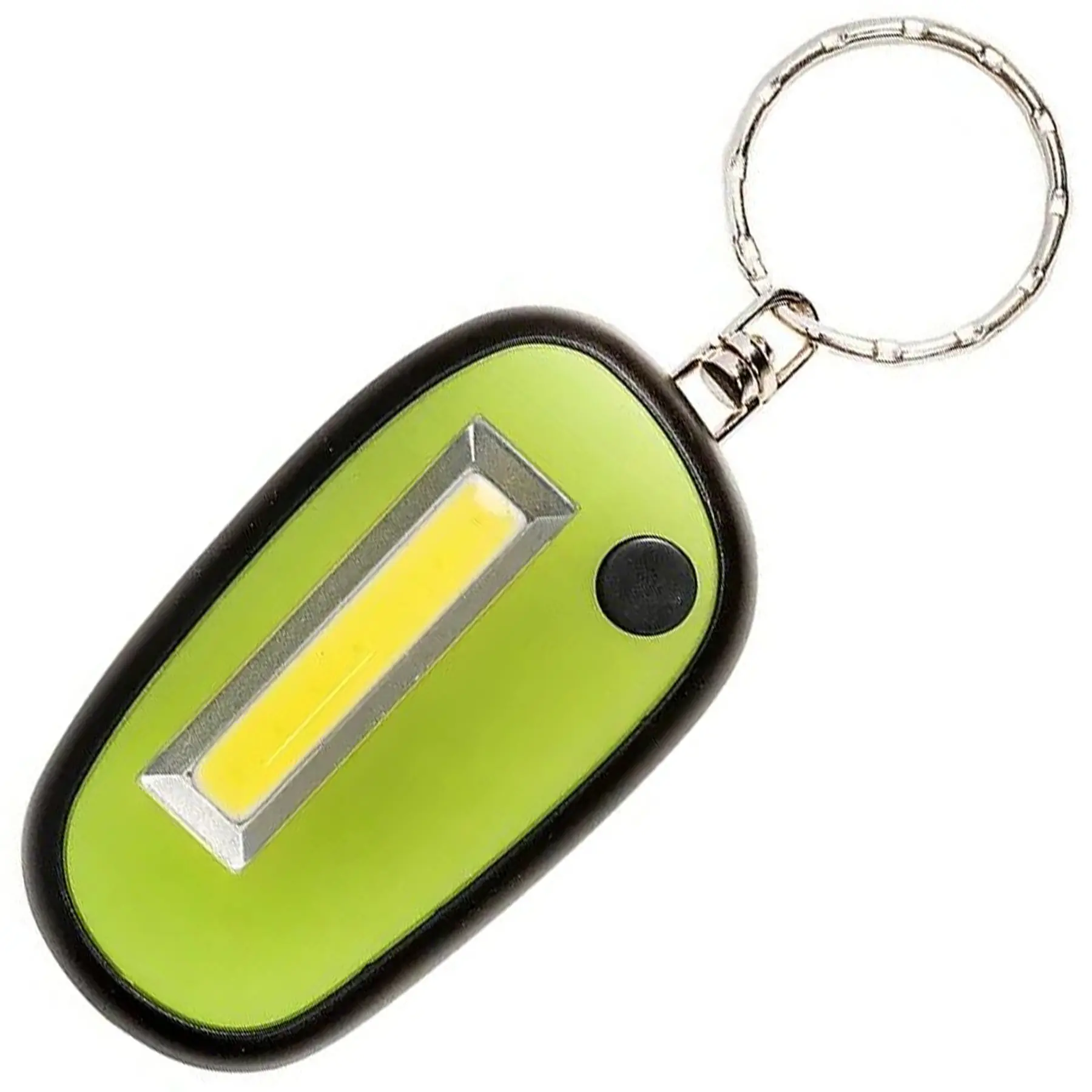 Compact COB LED Keychain Flashlight - Ultra Bright Mini Light with Metal Ring and Included CR2032