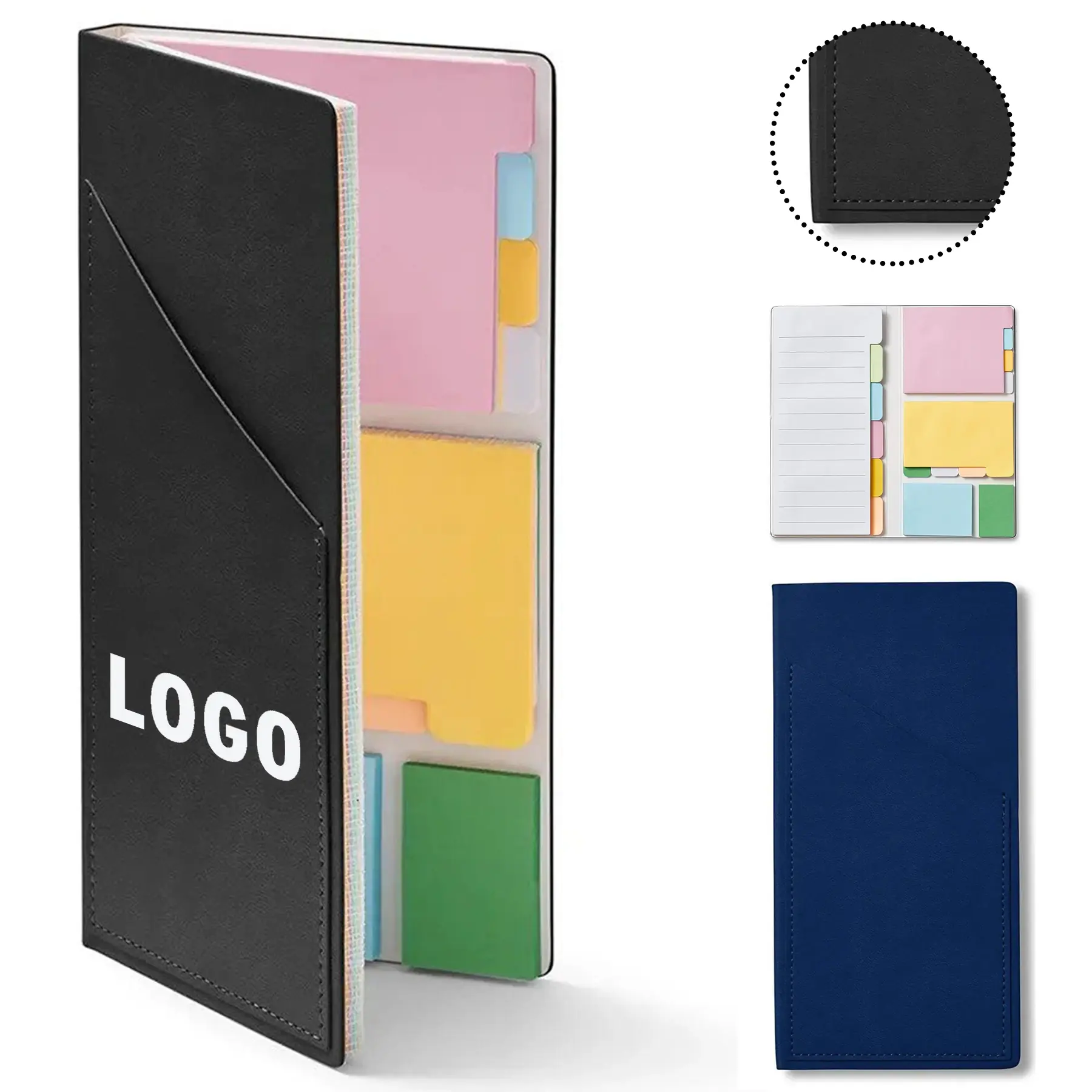 Faux Leather Notepad Set Sticky Notes 2
