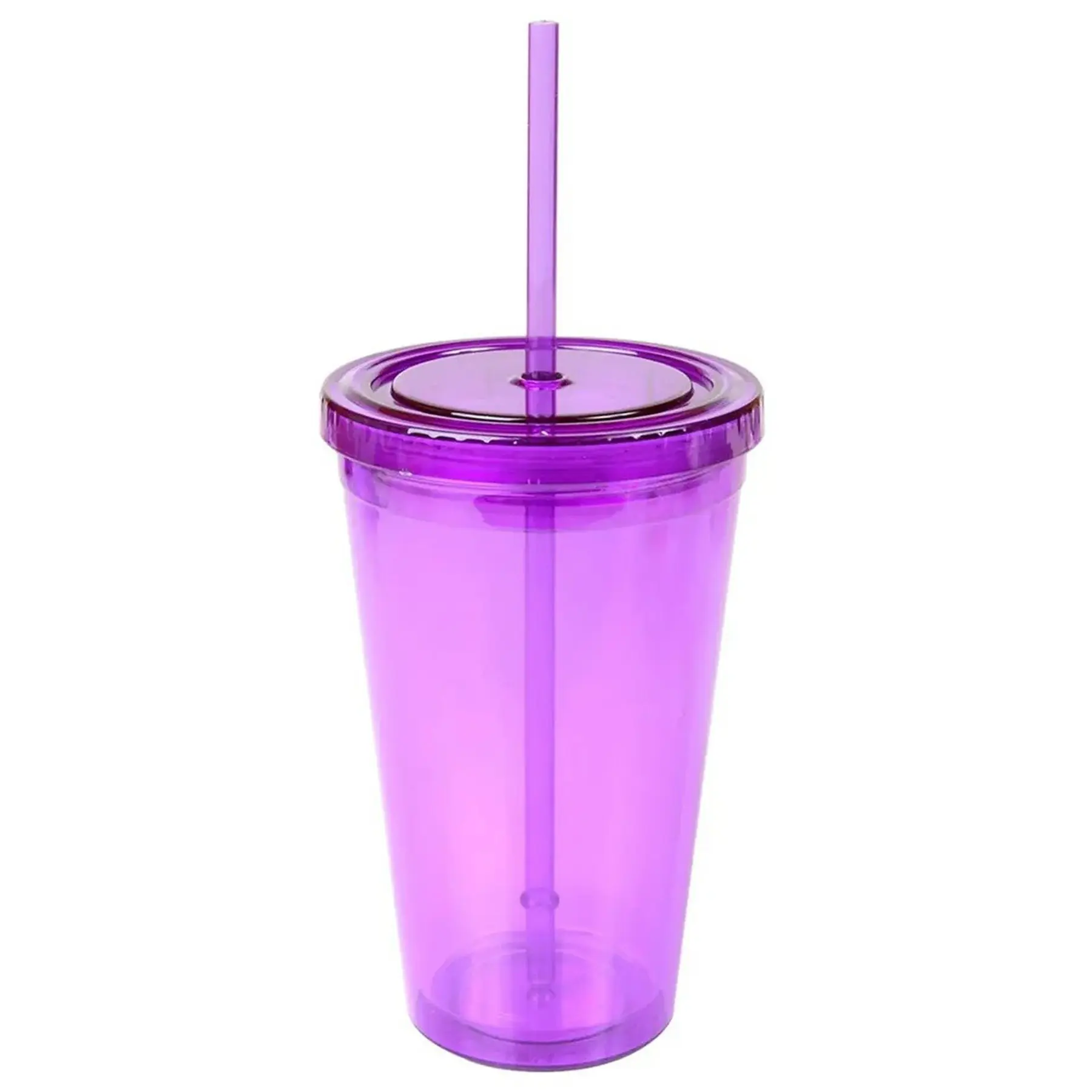 16 oz Double Wall Acrylic Tumbler with Straw and Screw Lid