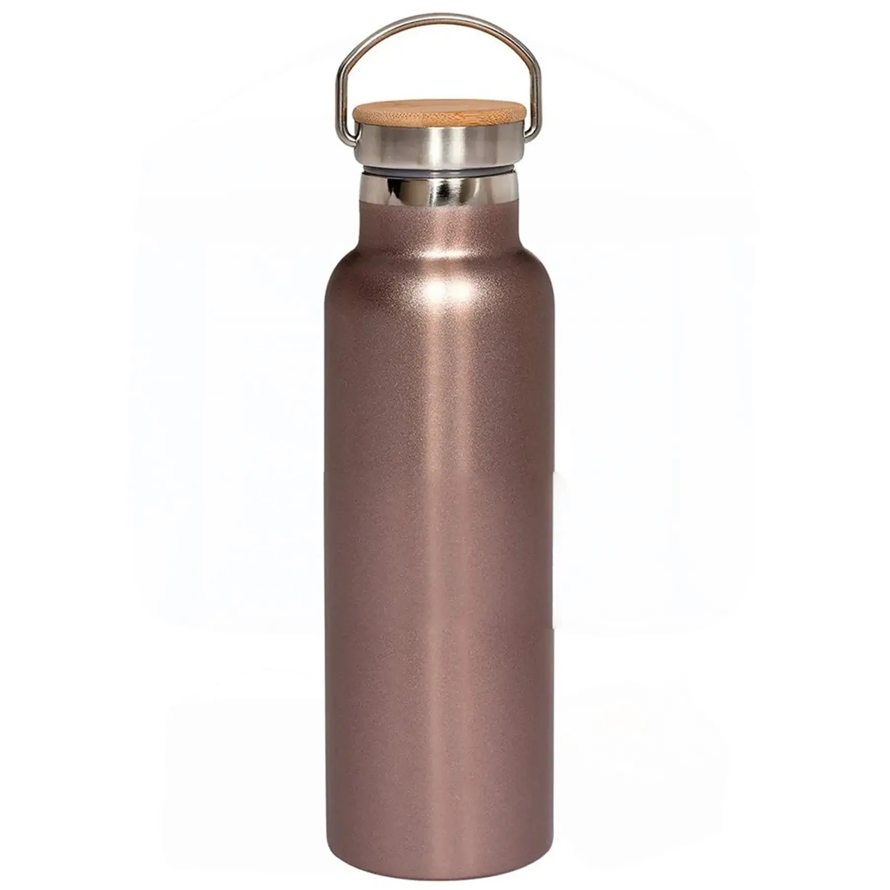 Bamboo Lid Insulated Water Bottle 20oz Double Wall Stainless Steel