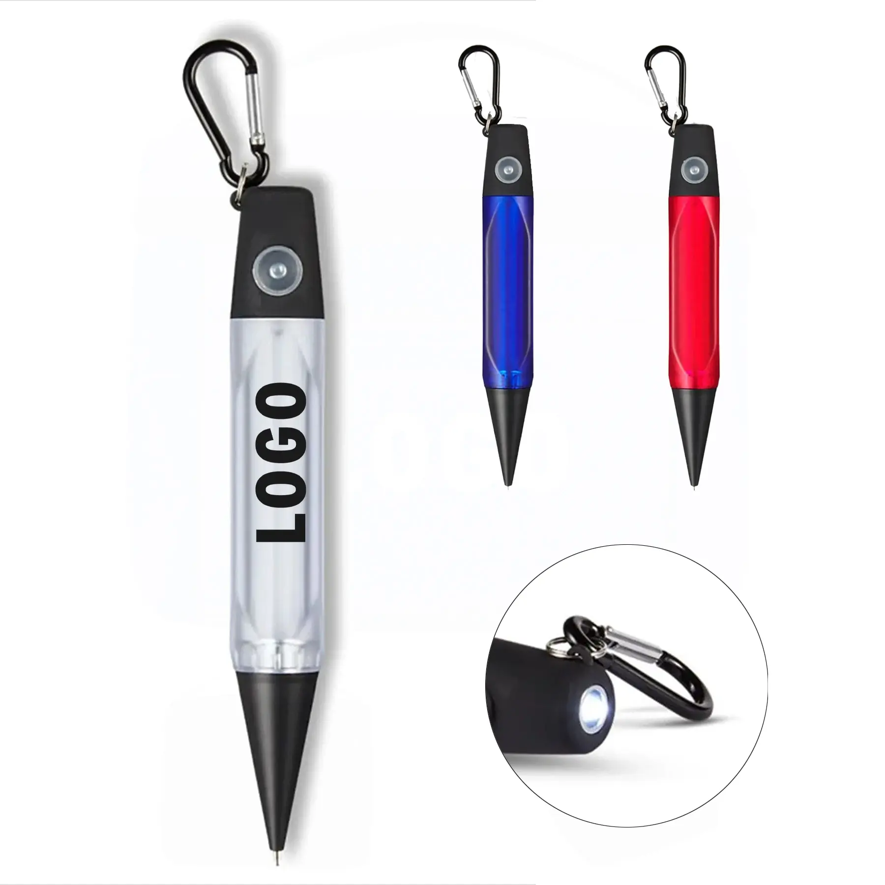 LED Pen Flashlight Lantern Carabiner Multifunction Writing Tool 2