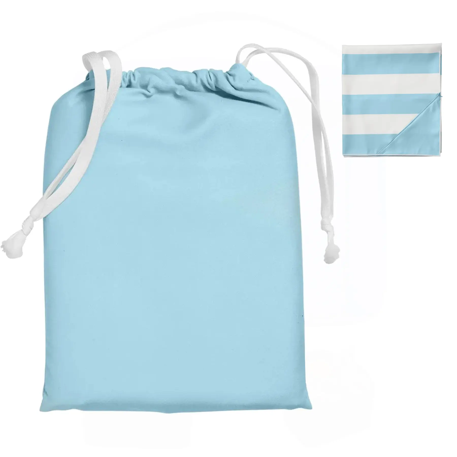 Sustainable Travel Towel: Quick-Dry Sand-Resistant Microfiber with Zippered Pouch