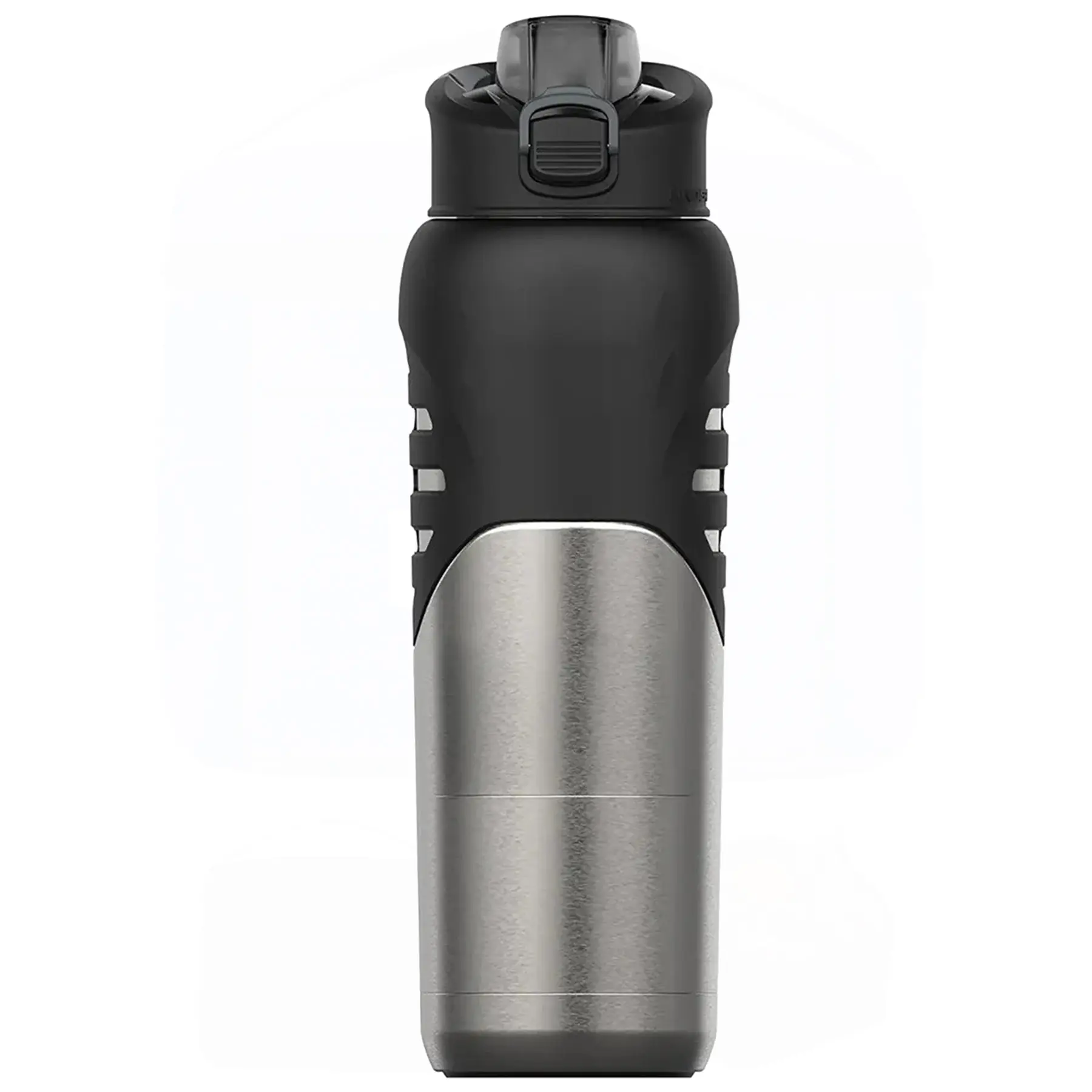 Vacuum Insulated Stainless Steel Bottle Leak Proof Lockable Lid Carabiner Loop Silicone Base