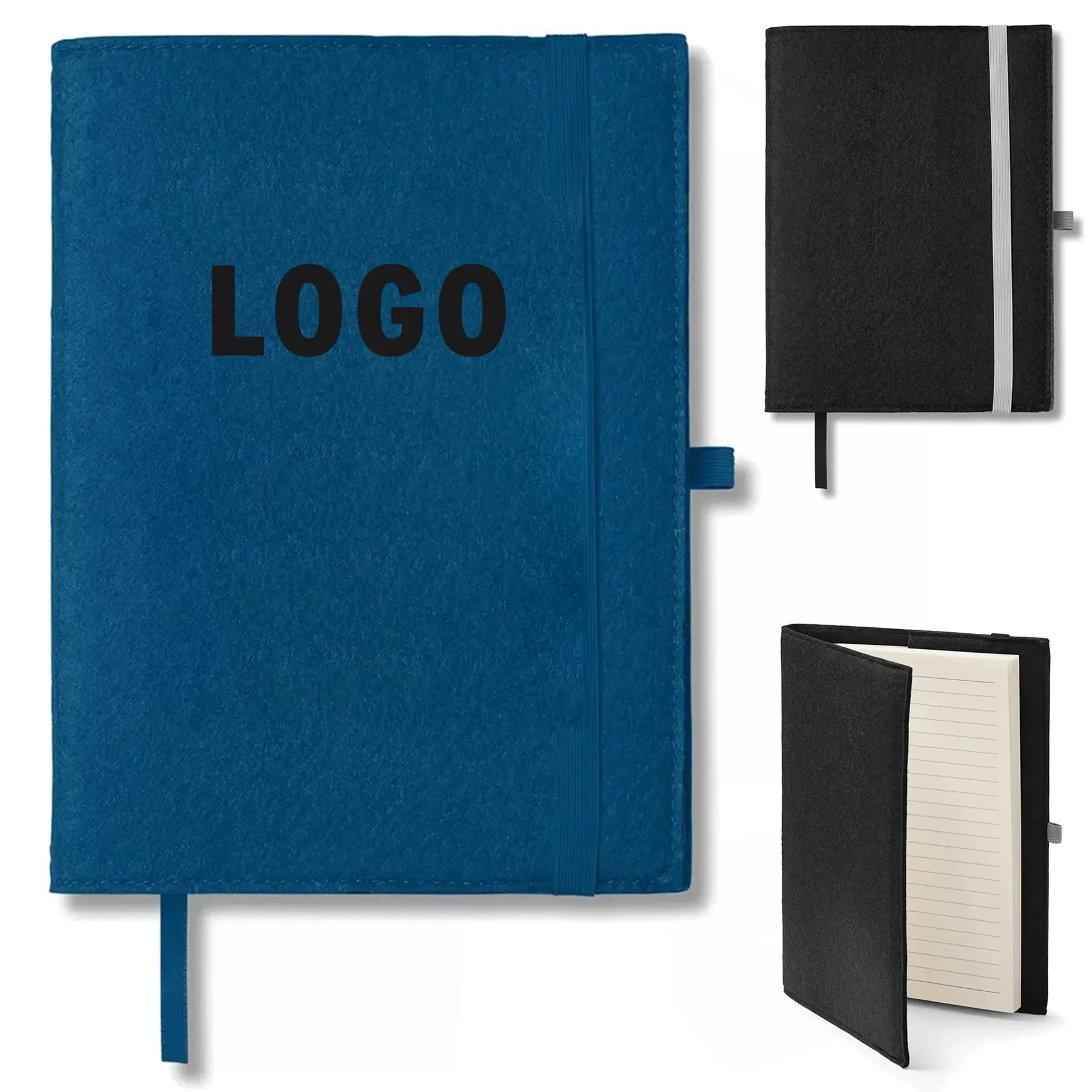 Recycled Felt Journal Cover Refillable Notebook 2