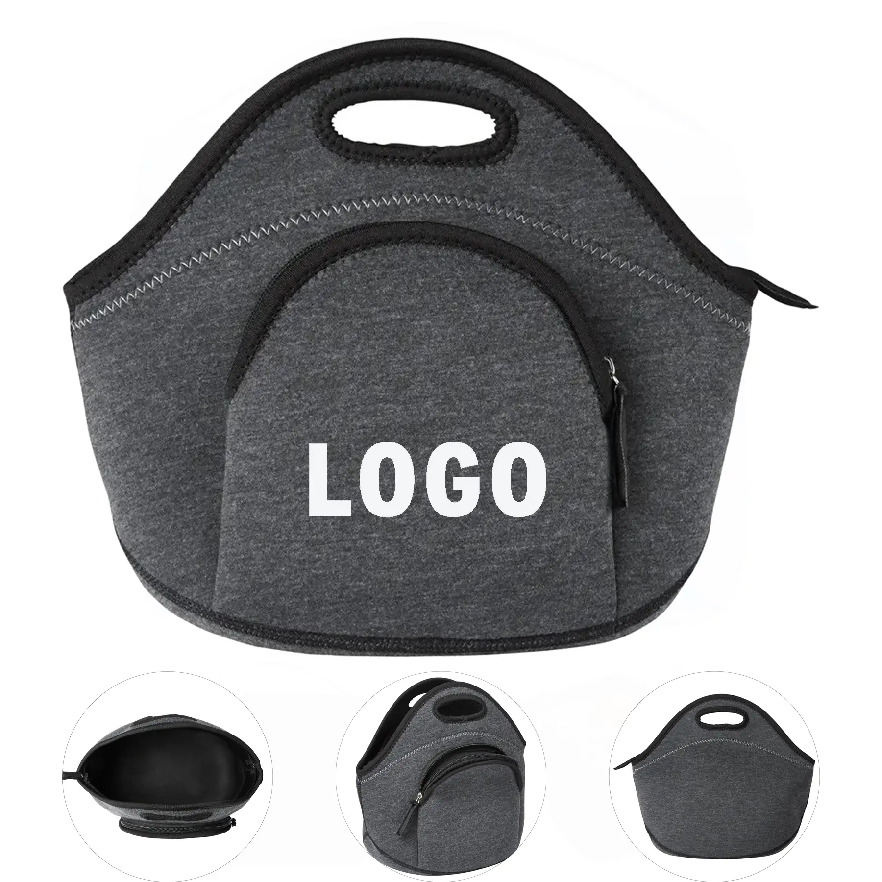 Insulated Heathered Neoprene Lunch Tote Bag 2