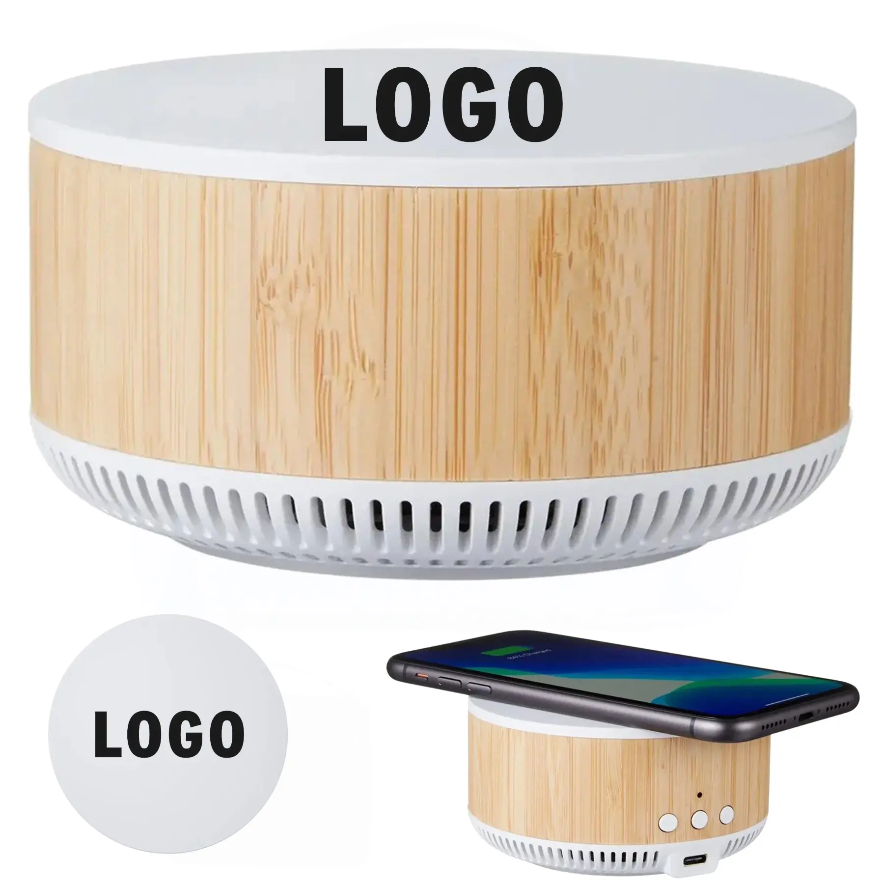 Bamboo Wireless Charging Speaker Station 2