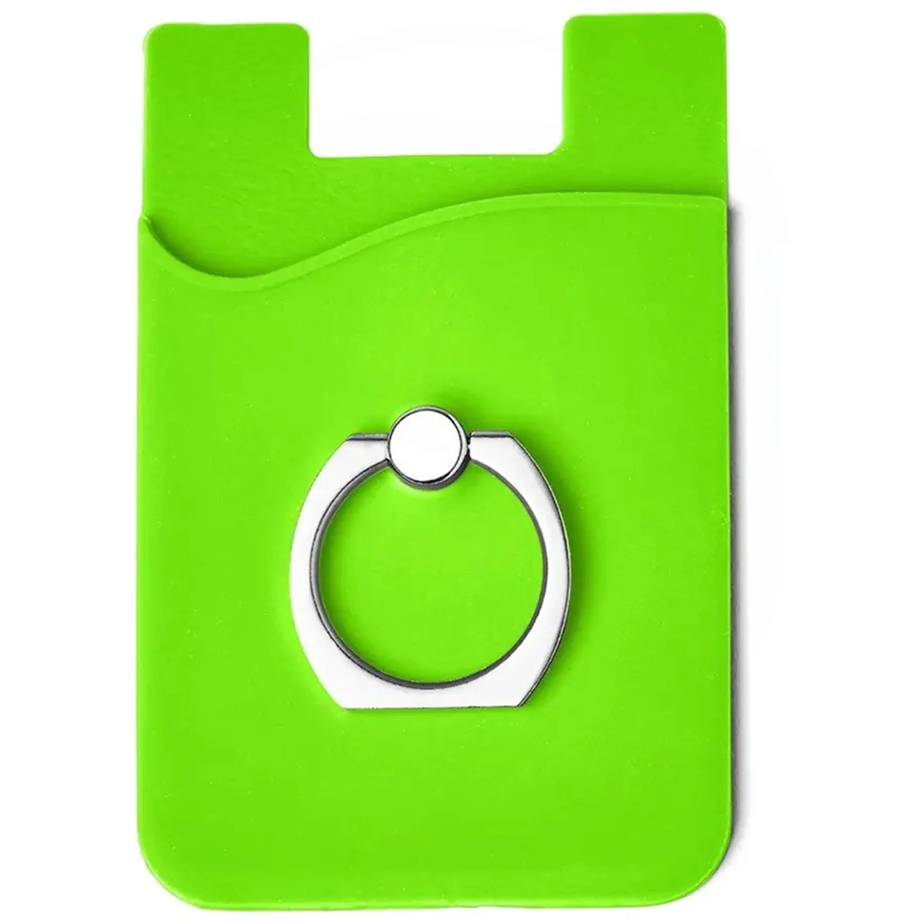 Rotating Metal Ring Silicone Card Holder Wallet Phone Stand