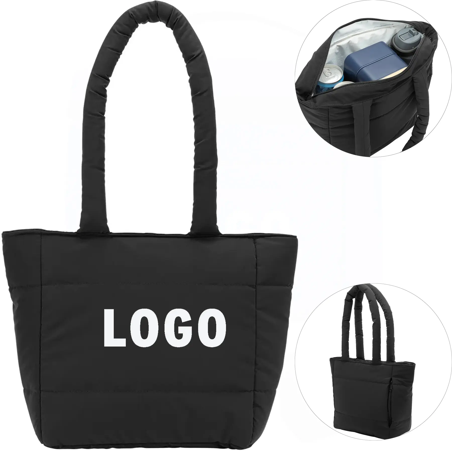 Sustainable Quilted Lunch Cooler Tote Bag 2