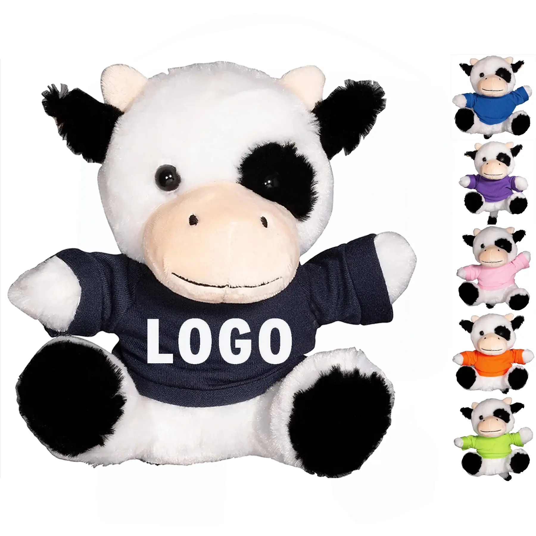 Custom Cow Plush Toy with Personalized T-Shirt 2