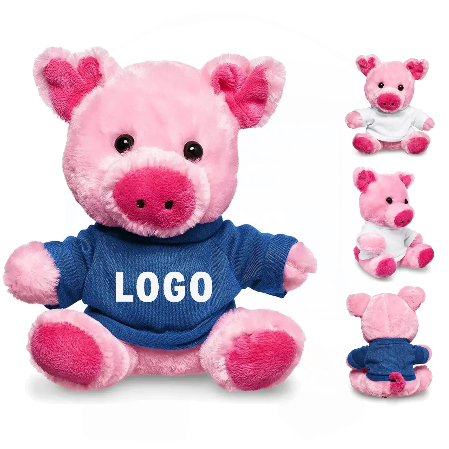 Customizable Plush Pig Wearing Personalized T Shirt 2