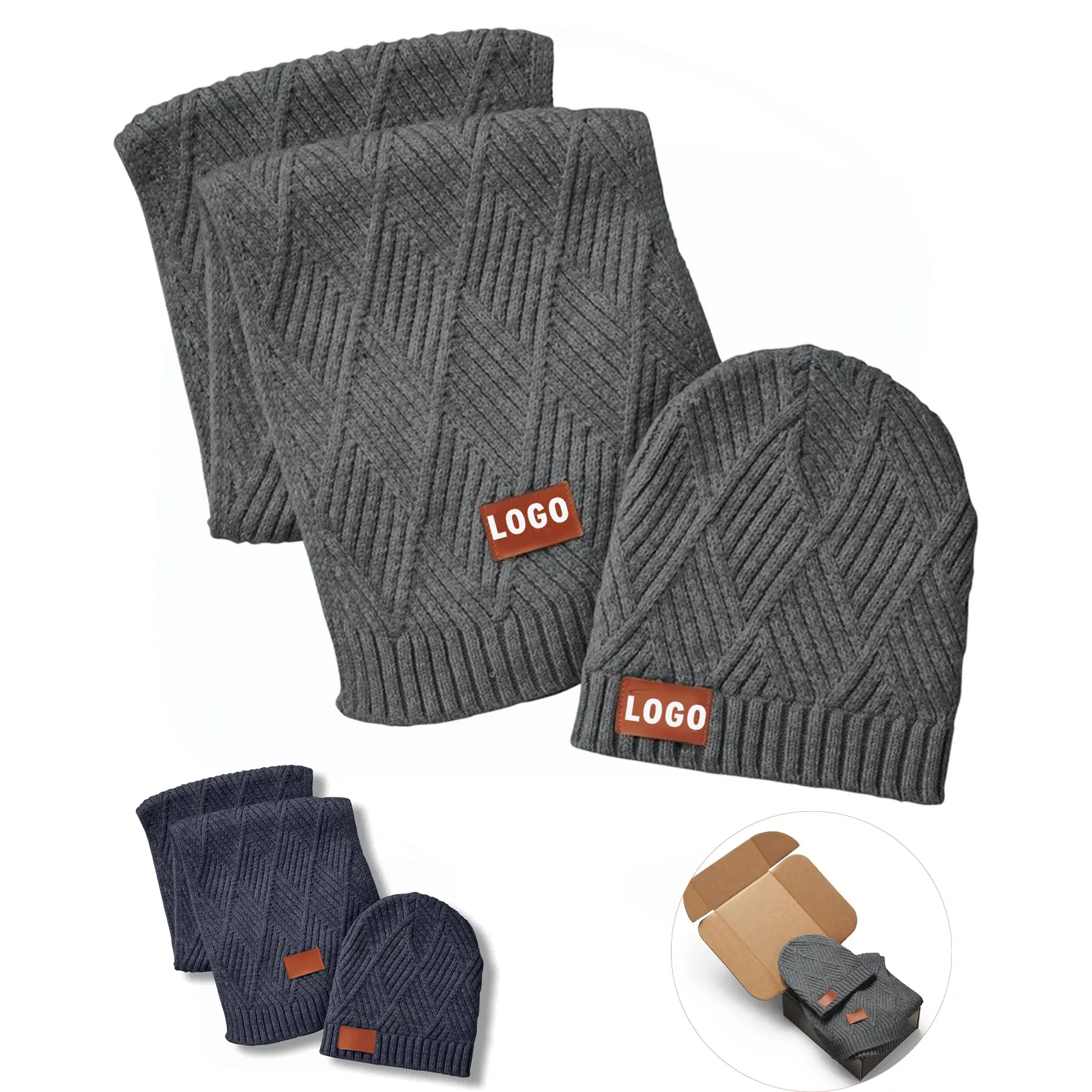 Winter Knit Hat Scarf Gift Pack 2