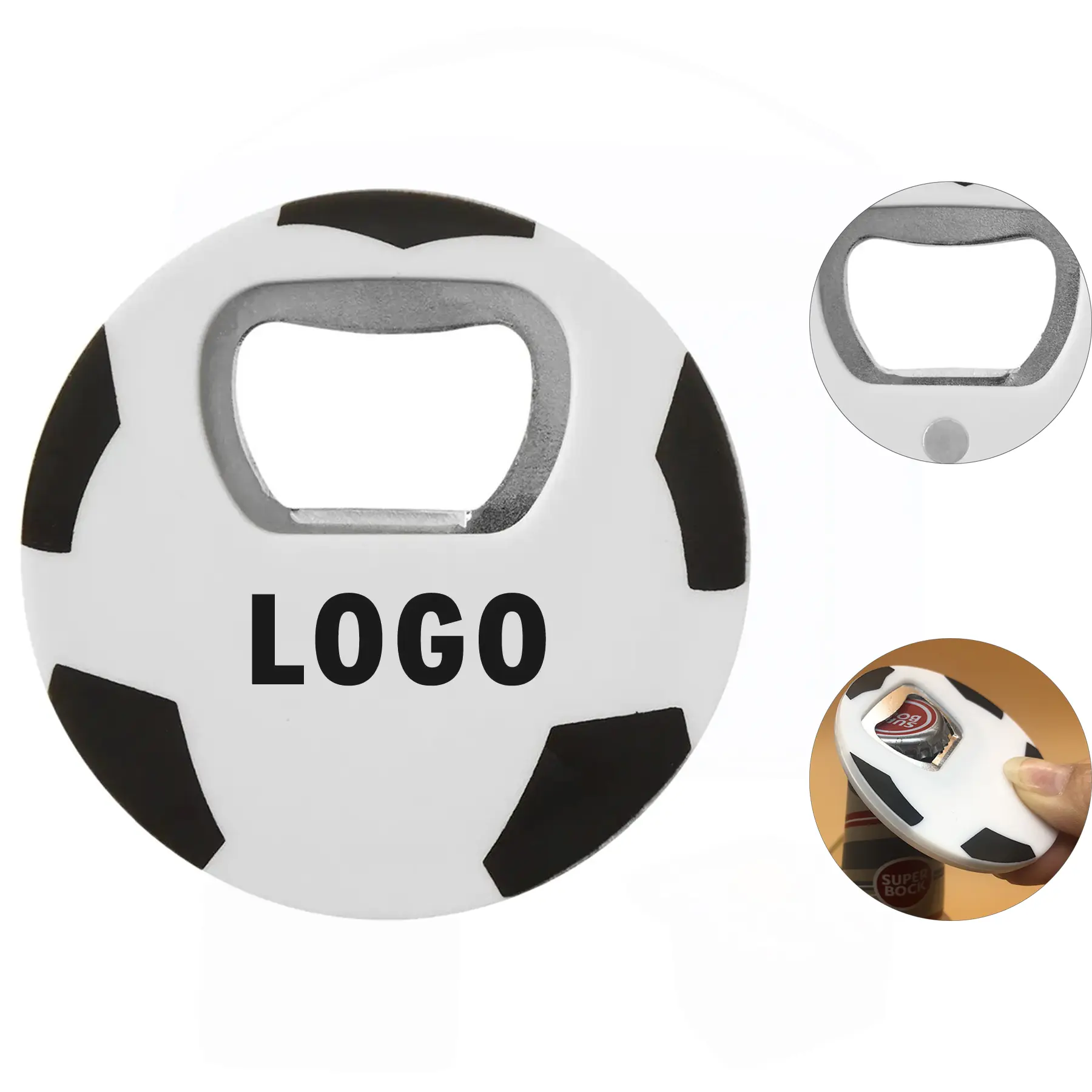 Soccer Ball Shape Bottle Opener Magnet 2