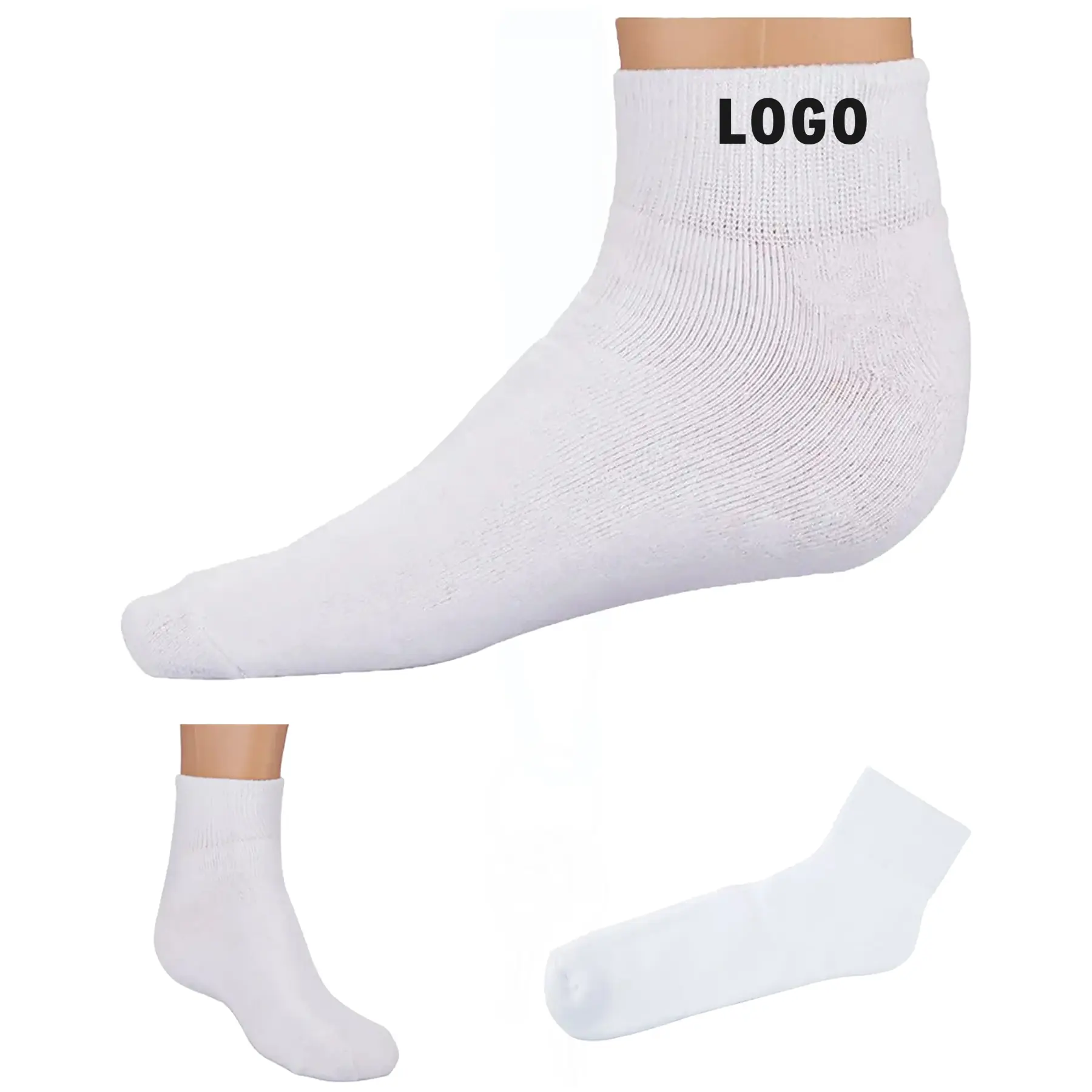 Low Cut Athletic Crew Socks Cushioned Breathable Unisex 2