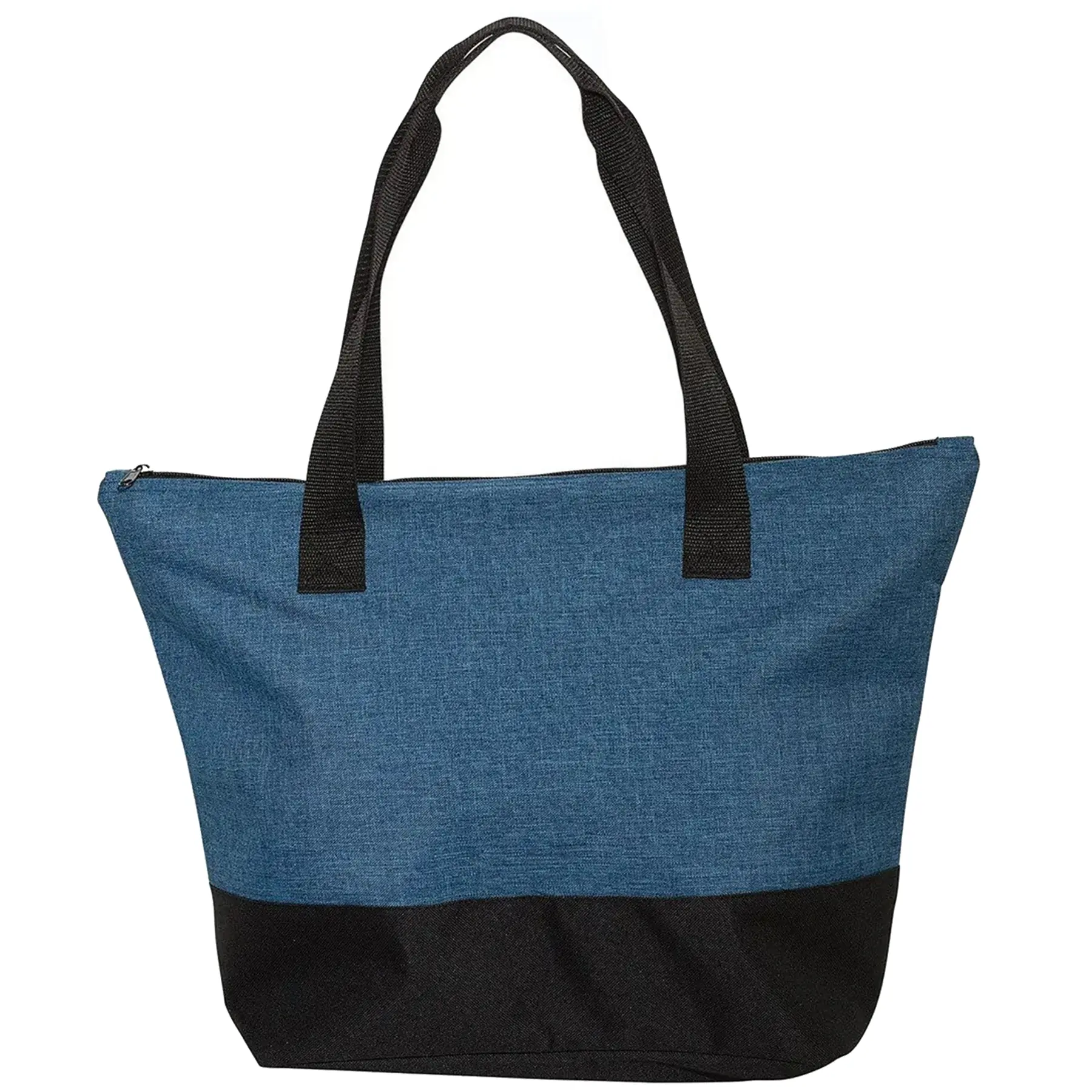 White Canvas Tote Bag with Full Zipper and Interior Pocket