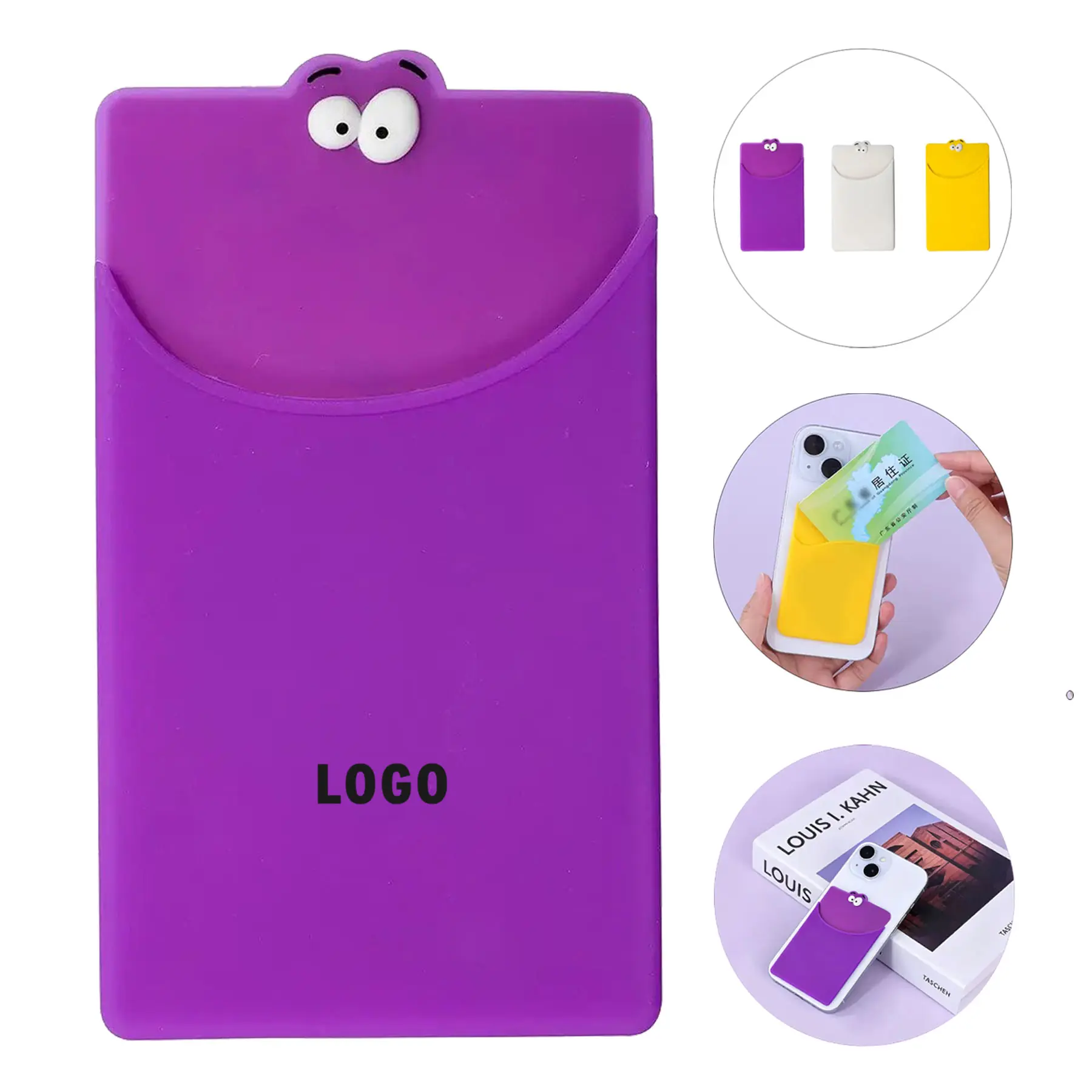 Silicone Phone Pocket Wallet with Adhesive Backing for Cards 2